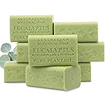 Australian Botanical Soap, 6.6 OZ, Eucalyptus, Lemon, Lime, and Petitgrain, Triple Milled Bars made with a Natural Soap Base and Enriched with Organic Shea Butter, Pack of 8