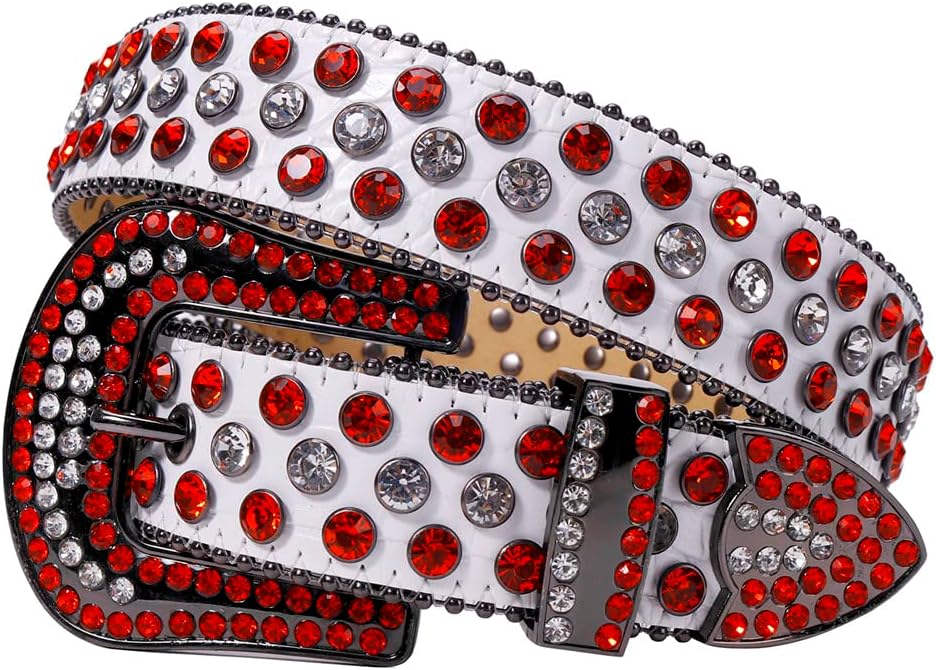 Mkjuuior Diamond Belts Studded Diamond Belts for Women Cowboy Girls for Jeans Men
