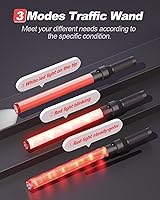 Vista 4 de RoadHero Paquete de 4 bastones de tráfico, varitas LED de control de tráfico de 21 pulgadas, varitas de luz de seguridad nocturna con 3 modos