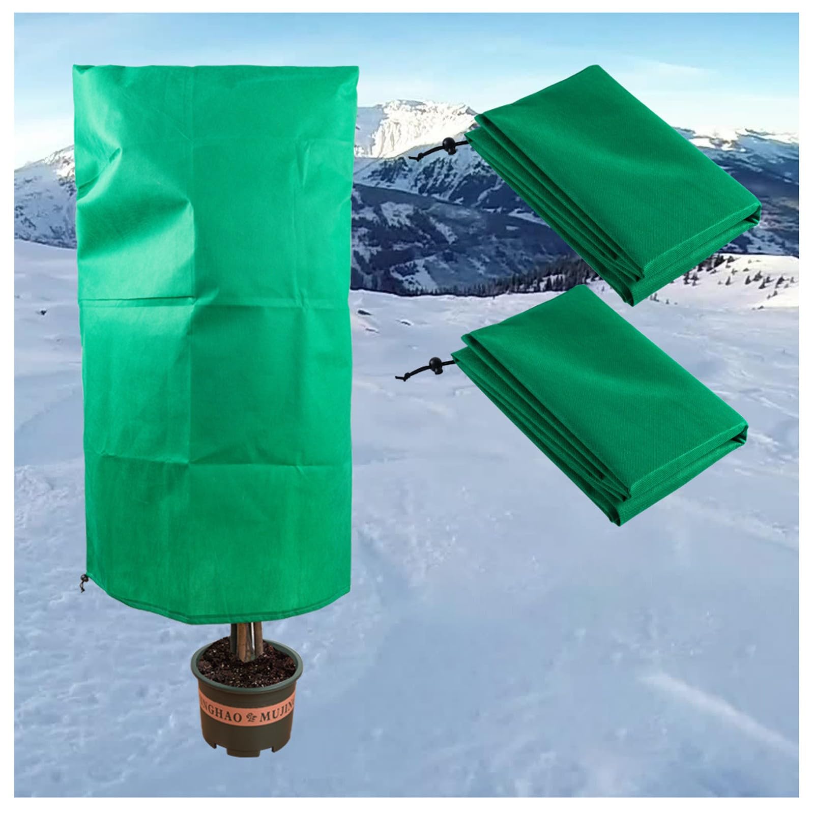 pflanzenschutz winter Copertura traspirante per la protezione dalla pioggia e dalla neve delle piantine di piante verdi da esterno in tessuto non tessuto isolante termico(Color:39.3*47in,Size:5PCS)
