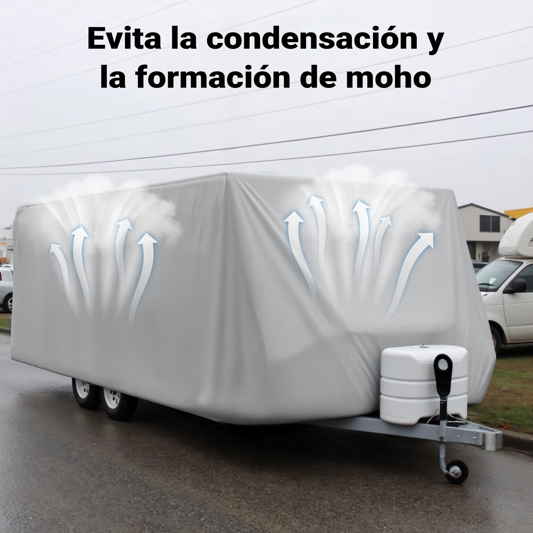 Cubierta Protectora para caravanas remolques 426x225x220cm S Lona Cobertura Toldo protección Funda