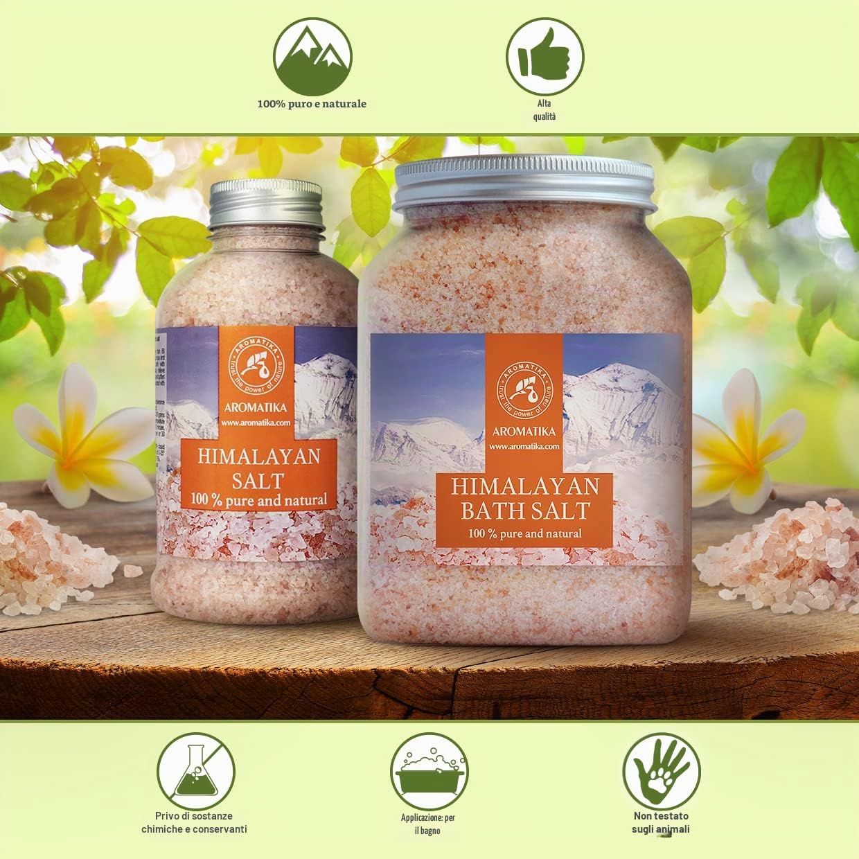 Sale Rosa Himalaya 1300g - Puro e Naturale 100% - Sale Himalayano - Ideale per Dormire Bene - Rimedi Contro lo Stress - Bagno - Bellezza - Rilassante - Sali da Bagno