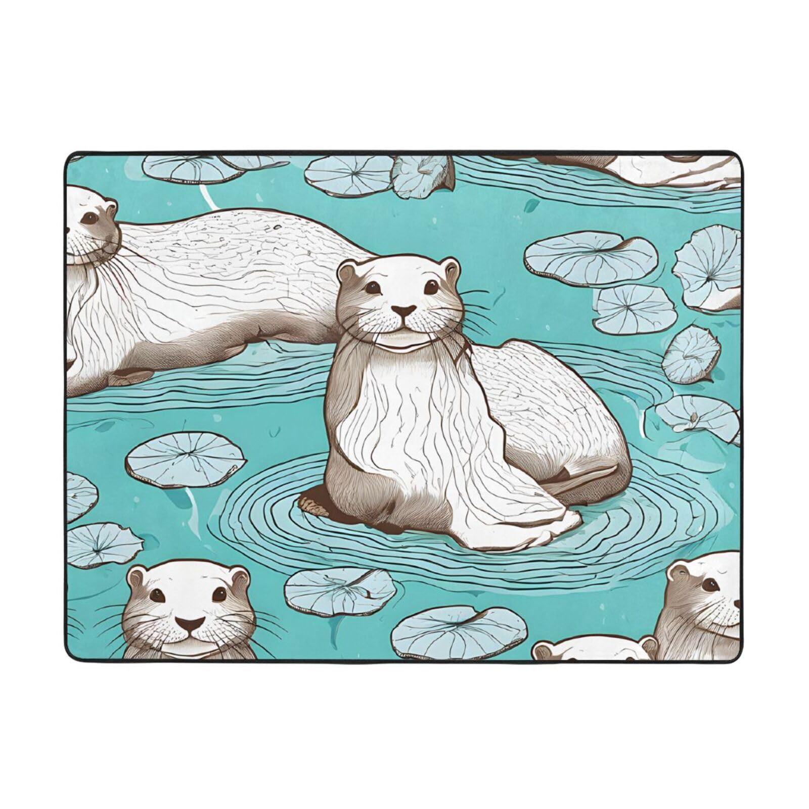 Tapis loutres moderne ultra doux 160x122 pour grand bureau