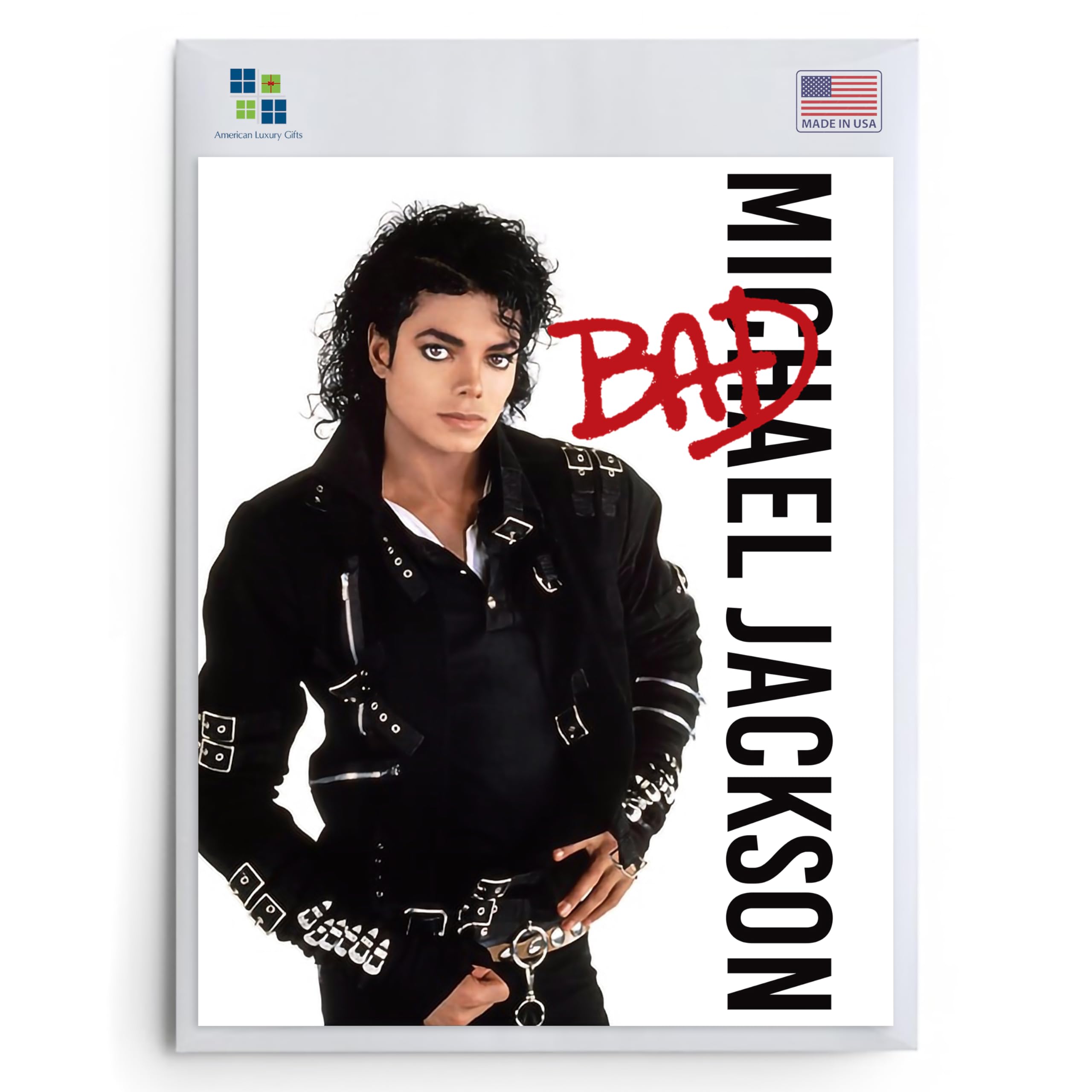 AMERICAN LUXURY GIFTS Retro Music Typography Wall Art – 8x10 Unframed Black, White, and Red Poster – Bold Vintage-Inspired Design for Bedroom, Dorm, Studio, or Office – Gift for Music Lovers