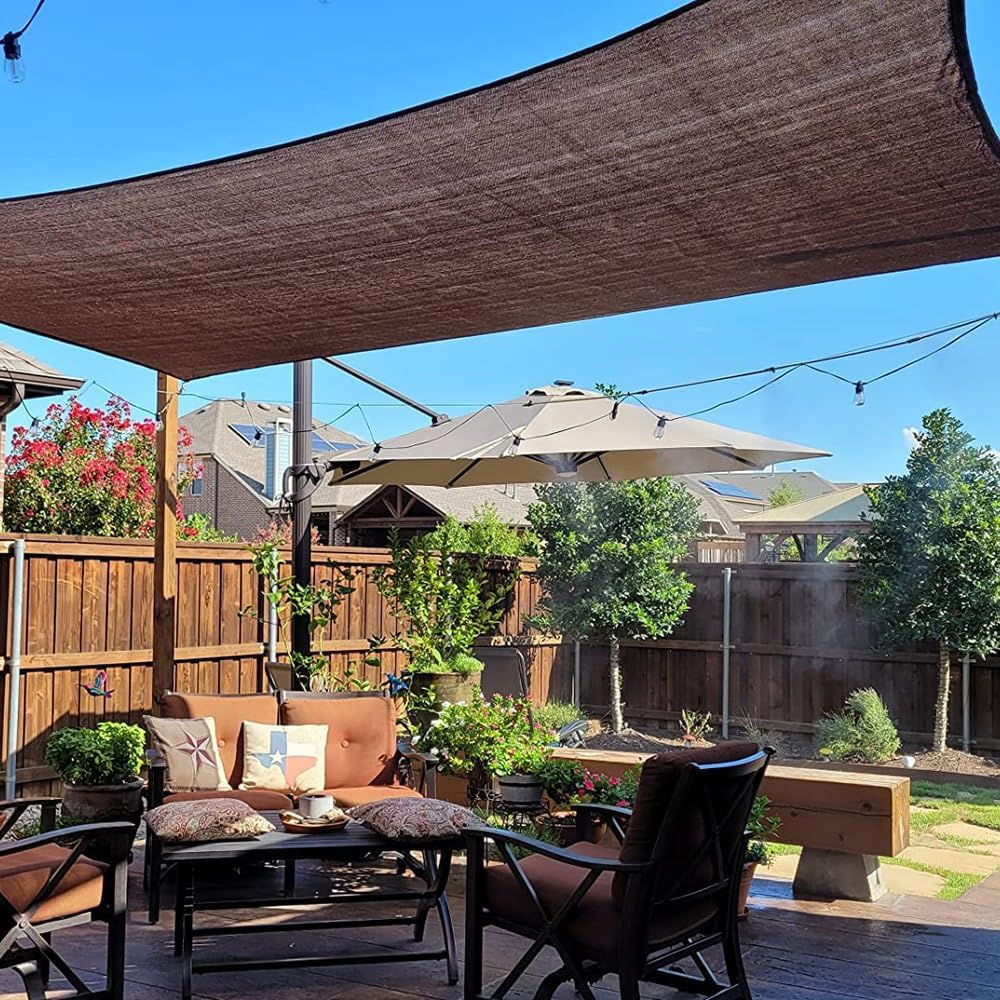 Sun Shade Cloth Up to 90% Shade Brown 10FT 20FT 30FT 40FT 50FT Garden Shade Cover with Reinforced Grommets for Outdoor Patio Canopy(30'L x 30'W)