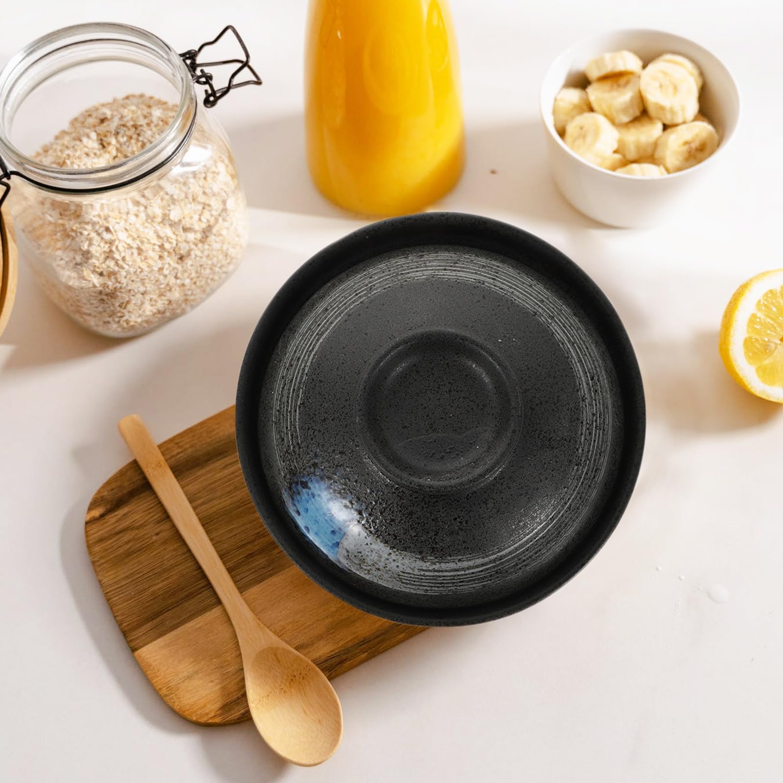 Keramik Suppenschüssel Klein mit Deckel und Löffel Klassische Keramikschale für Suppen Eintöpfe und Desserts Vielseitig für Haushalt und Küche