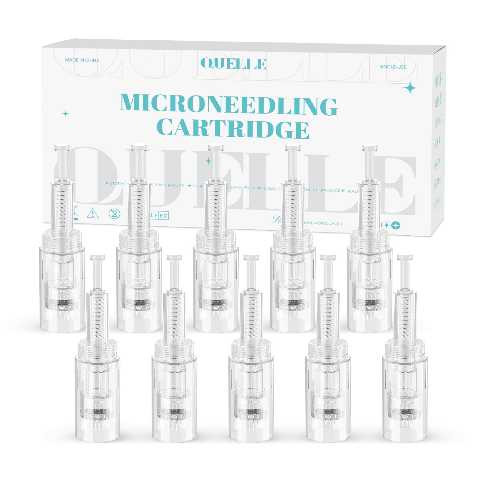 Pack of 10 Microneedling Needles 24 Pins Replacement Dermapen Needles Microneedling Needle Cartridges Universal Micro Needling Needles with Thread Port for Electric Microneedling Pen EN99Q-10-24P