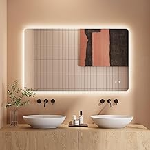 Dripex LED Bathroom Mirror 60 x 100 cm with Light Anti Fog 3 Temperatures and Dimmable HD Modern Wall Mirror with Backlit IP44