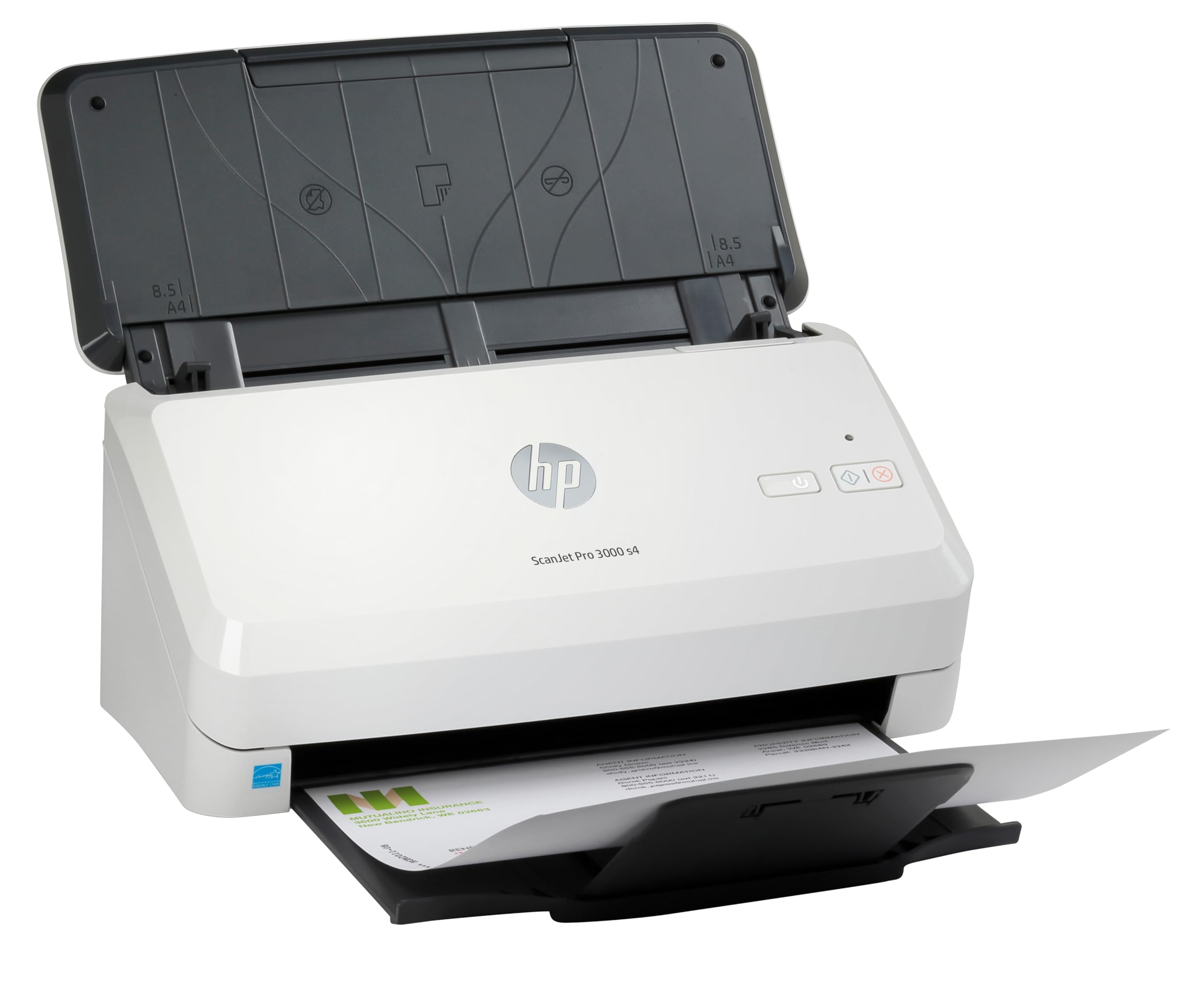 HP ScanJet Pro 3000 s4, Scanner à alimentation feuille à feuille, Numérisation recto verso en un seul passage, USB, 300 ppm, Gris et Noir