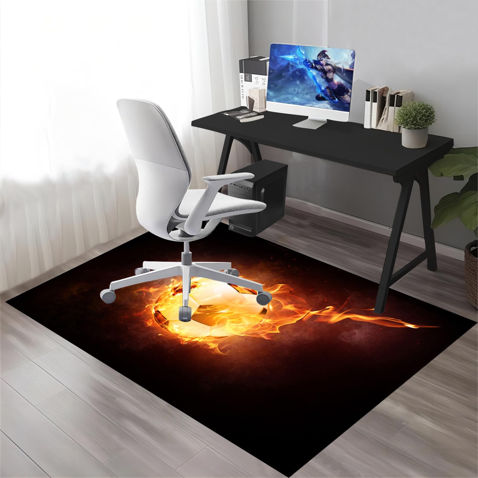 Alfombra Silla Oficina, Alfombra Gaming Suelo, Protector de Suelo para Silla de Oficina, Alfombra Silla Ruedas Gaming Oficina, Alfombrilla para Silla de Gaming 160 x 180 cm