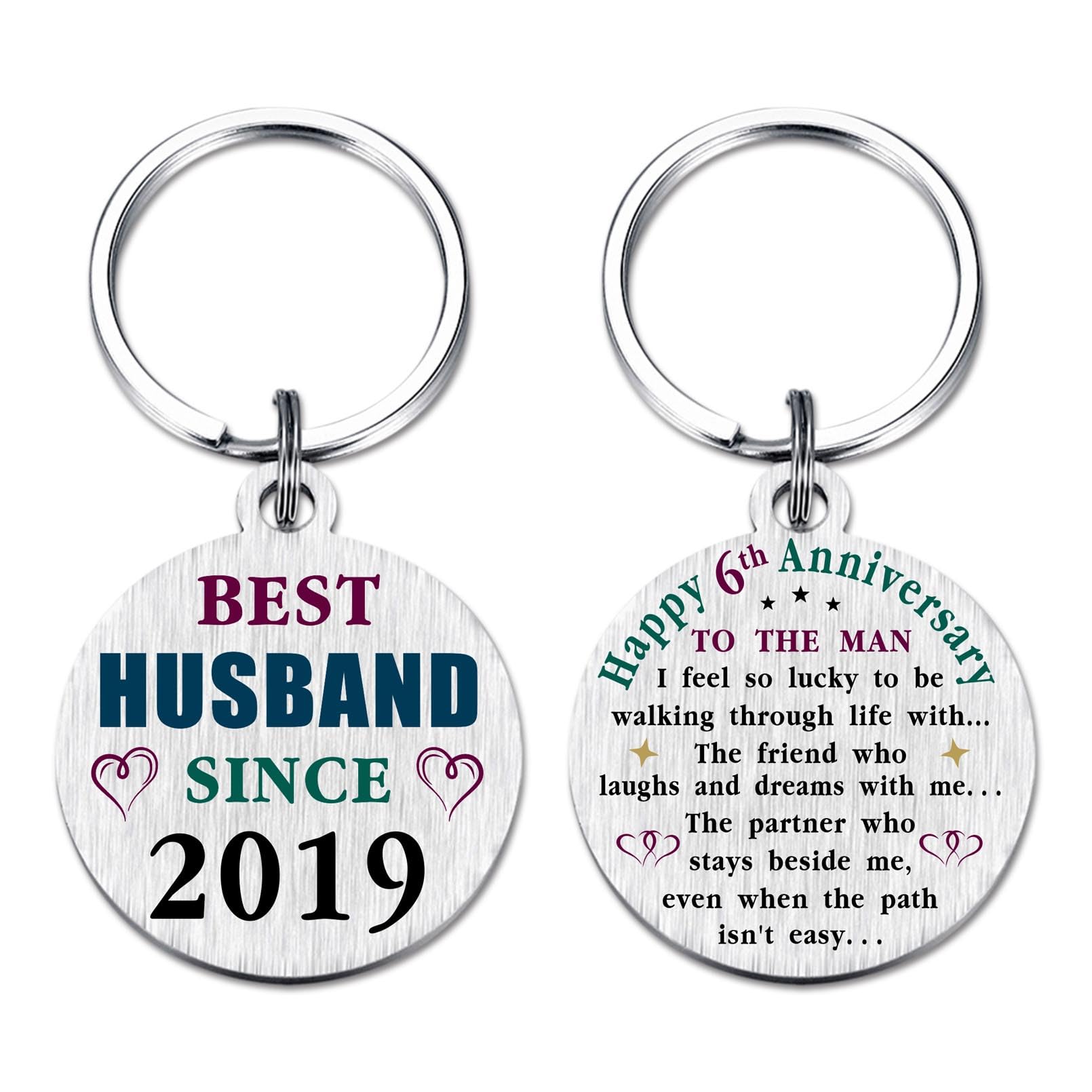 TANWIH 6th Wedding Anniversary Keychain Gifts, 6 Year Anniversary Decoration