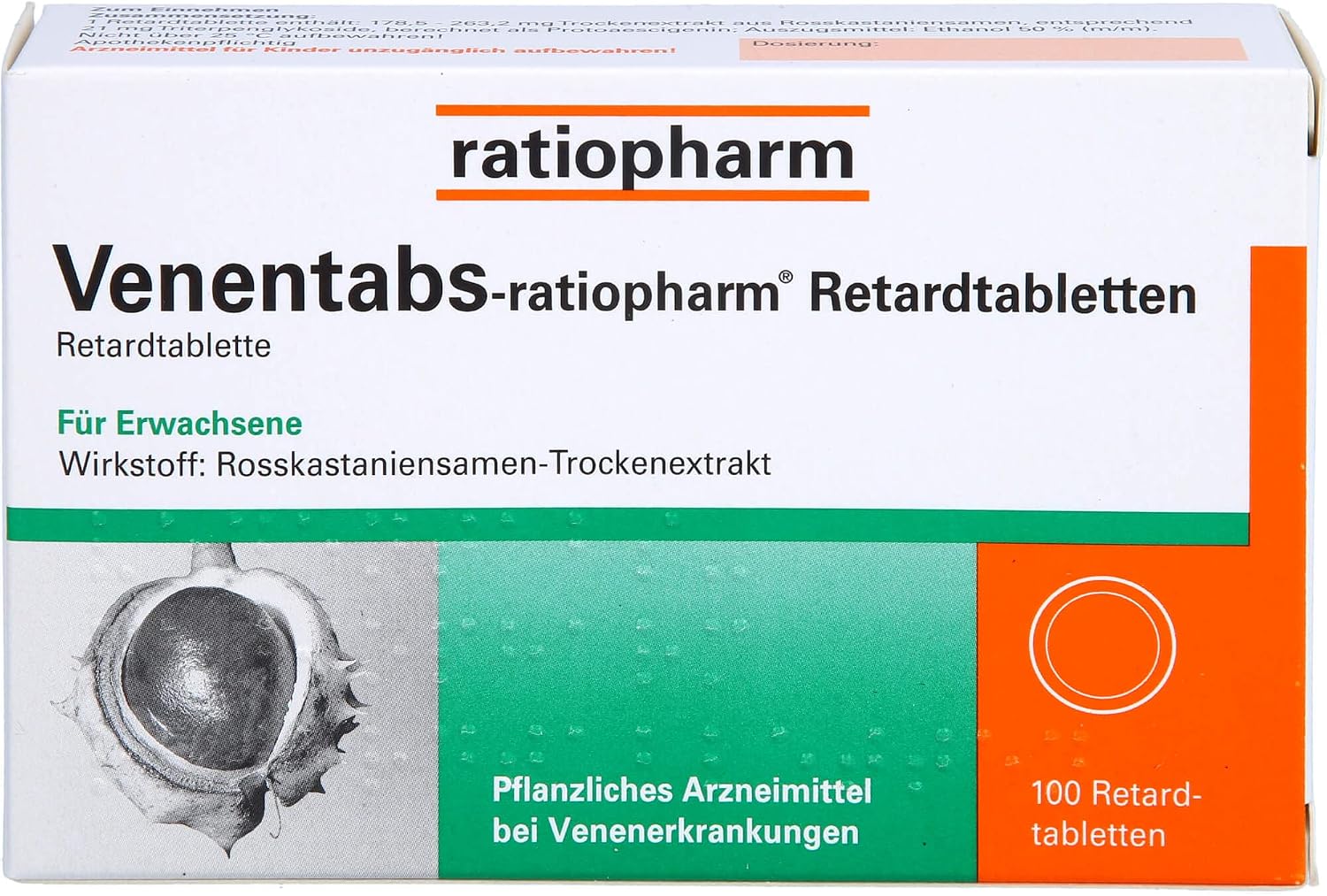 Venentabs-ratiopharm prolonged-release tablets pack of 100 tablets