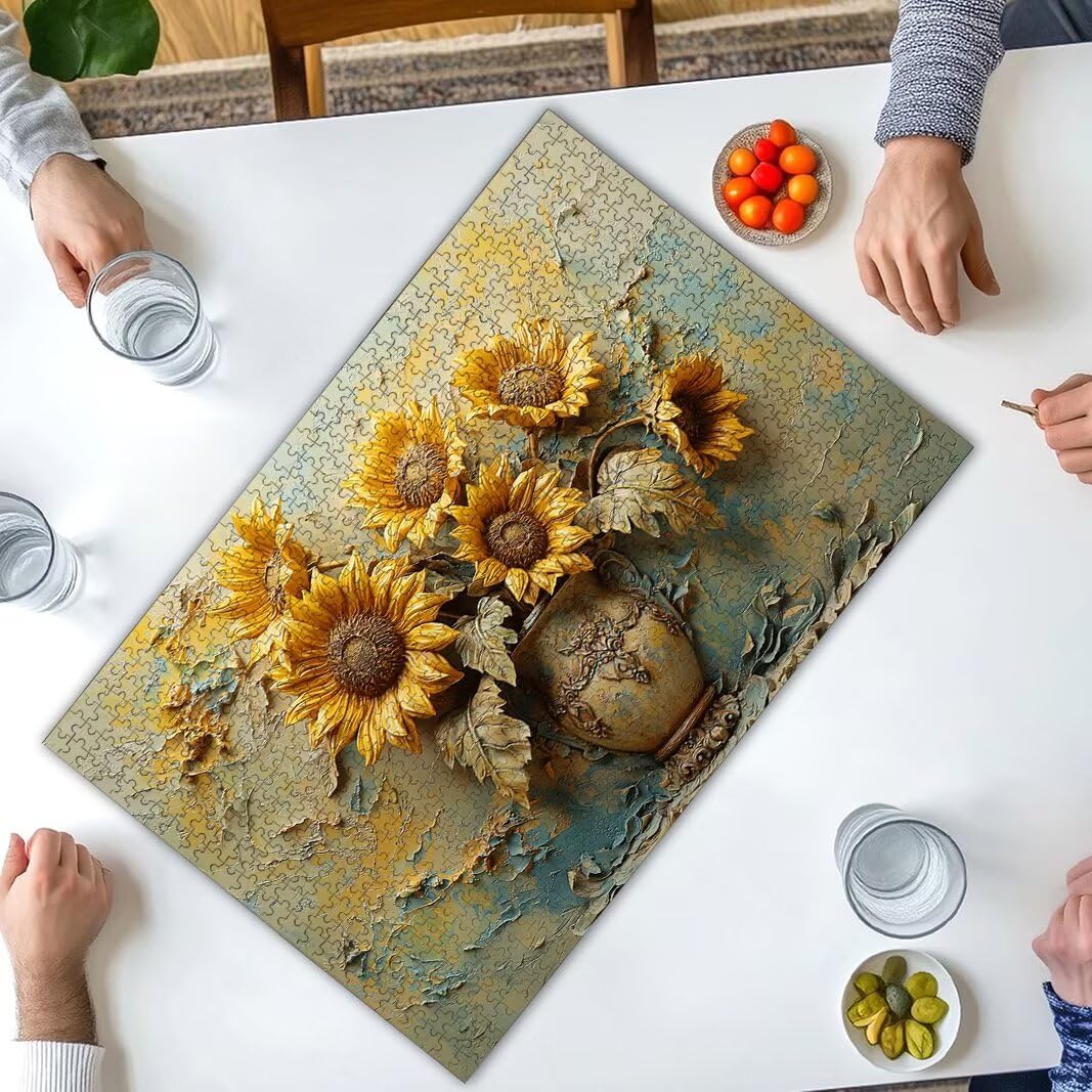 Puzzle Girasol, Puzzle 5000 Piezas, Rompecabezas, Regalo Mujer, Decor -8520