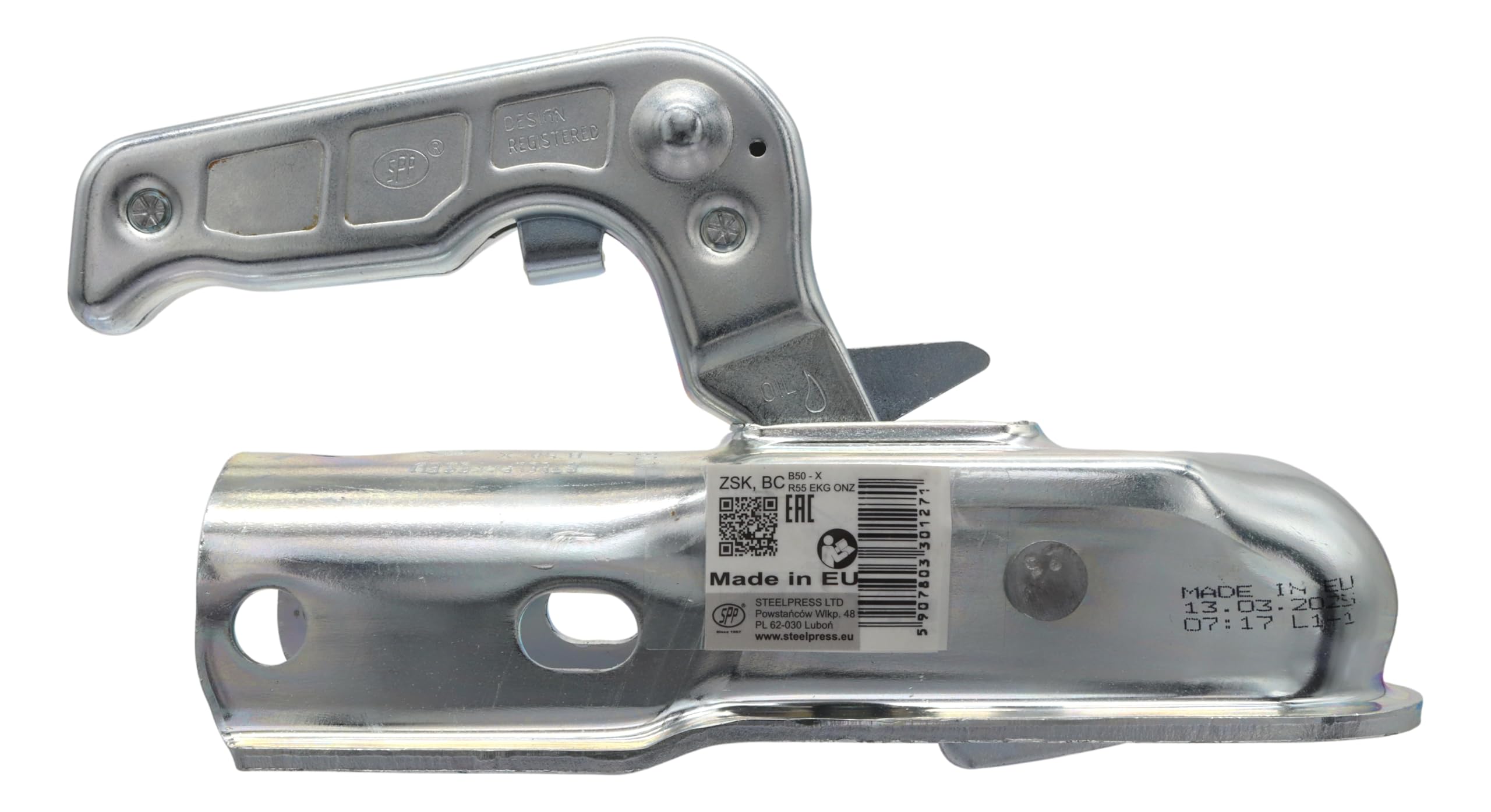 SPP Acoplamiento de bola universal hasta 1300 kg TIPO ZSK 1300 C 35-50 mm tubo redondo perforación 12/12 mm horizontal y cruz