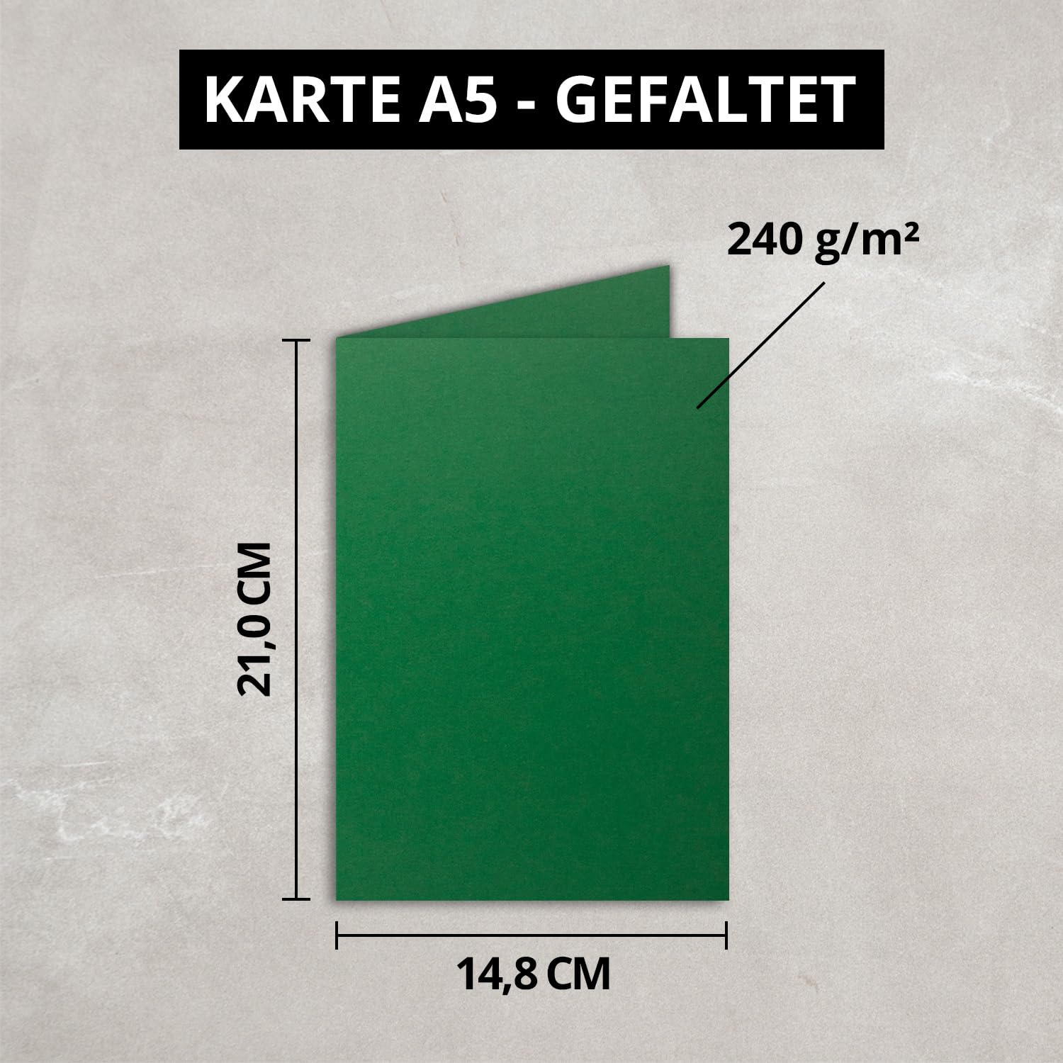 Tarjetas plegables de Gesamtparent, multicolores, tamaño DIN A5, color 23-Dunkelgrün 250 Karten