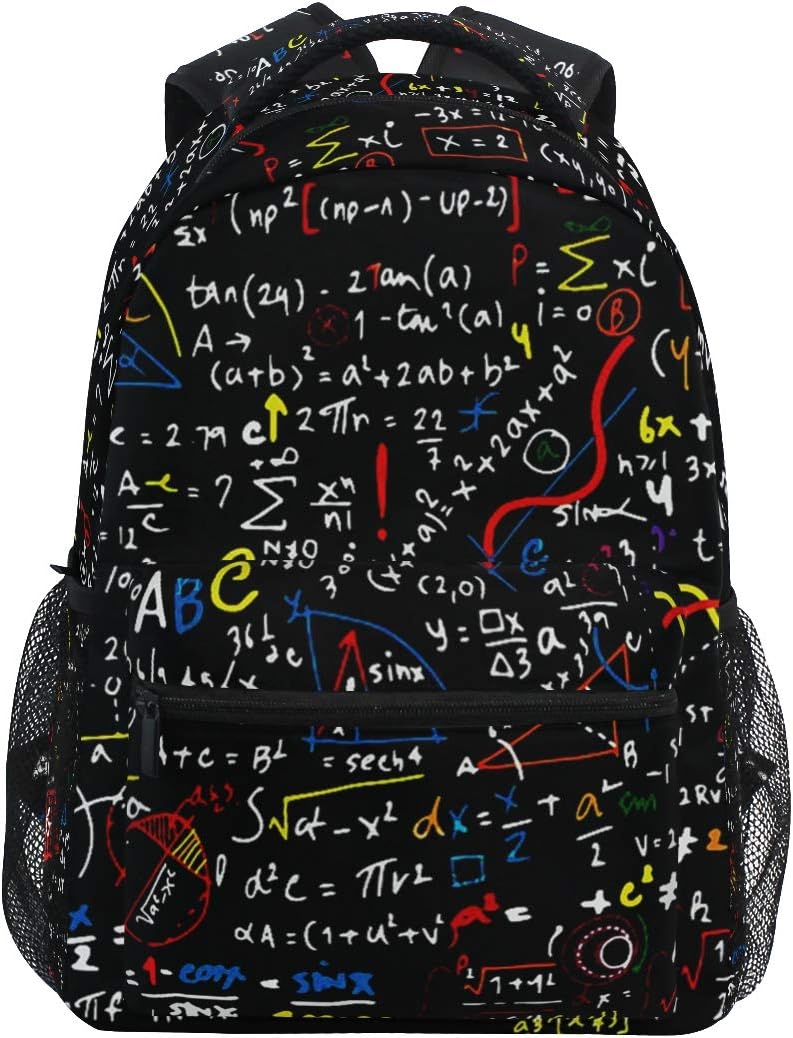 Stylish Math Backpack Colorful Math Formula Bookbag School