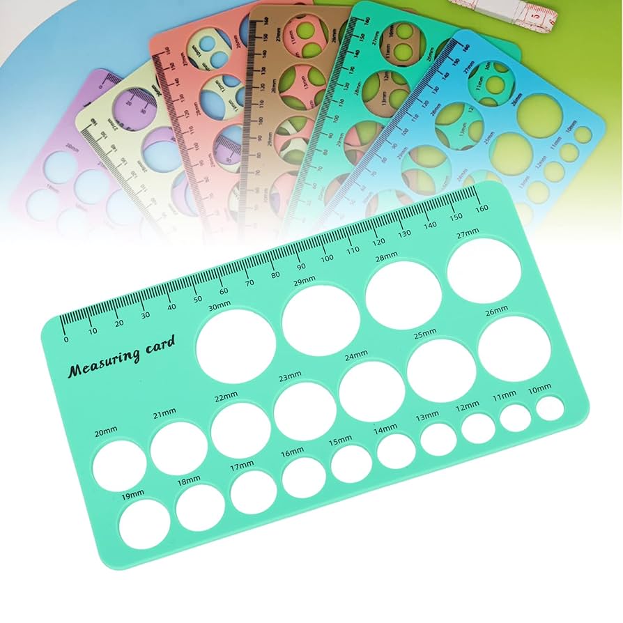 Flange Measurement Tool Sizing Nipple Rulers Set Silicone For Breast Pump Round And Rectangle Light Brown