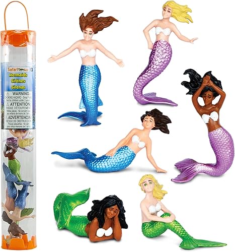 Safari Ltd. Mermaids TOOB - 6 figuras detalladas de plástico modelo - Divertido juguete fantástico para niños, niñas y niños a partir de 3 años
