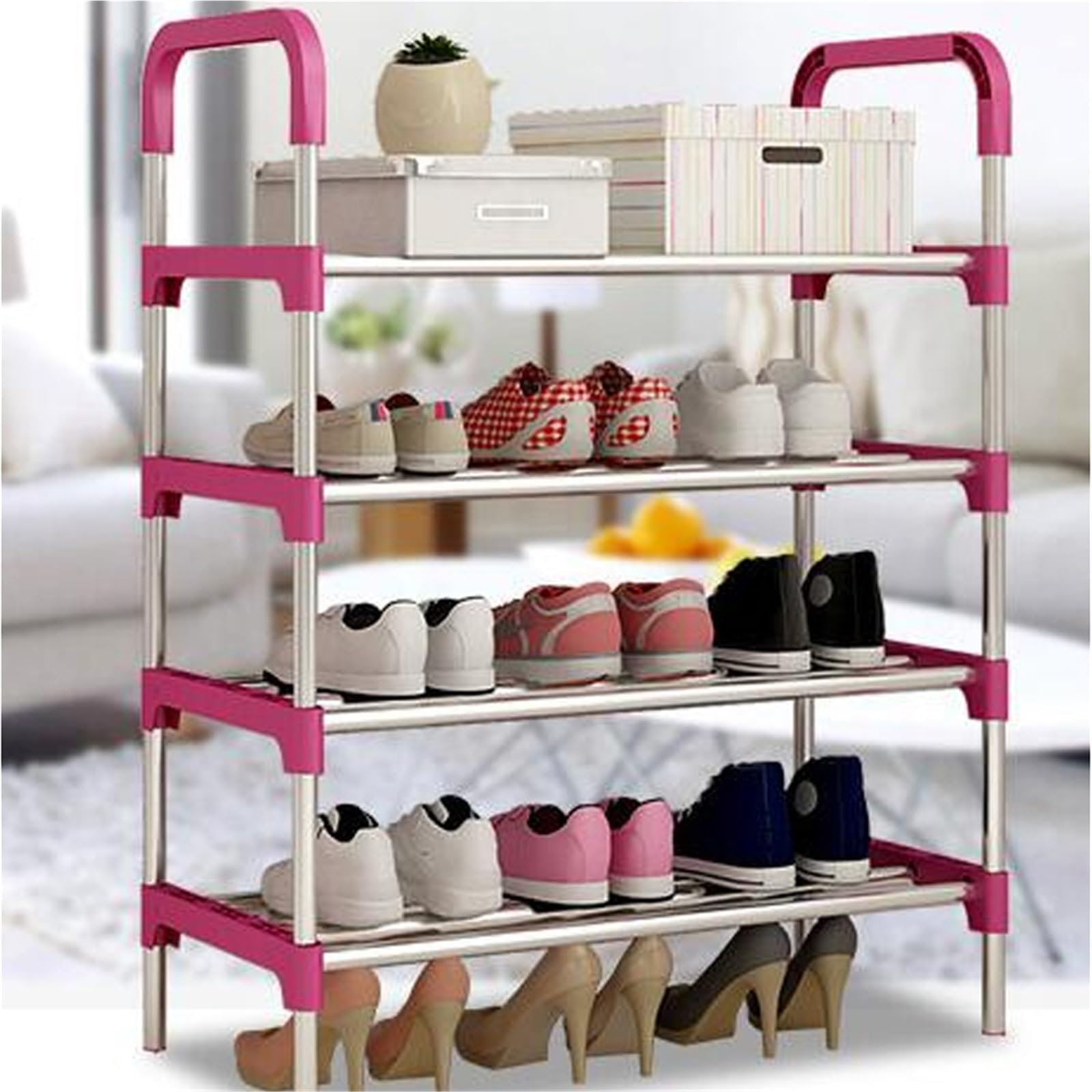 Metal Shoe Rack Cabinet Organizer Hallway Bedroom Livingroom