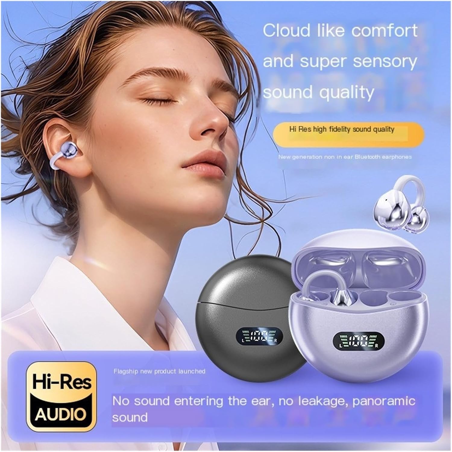 M79 Wireless Clip-on Ear-Less Bone Conduction Running Sports 2025 new Headset(StreamerPurple[ExtremeEdition])
