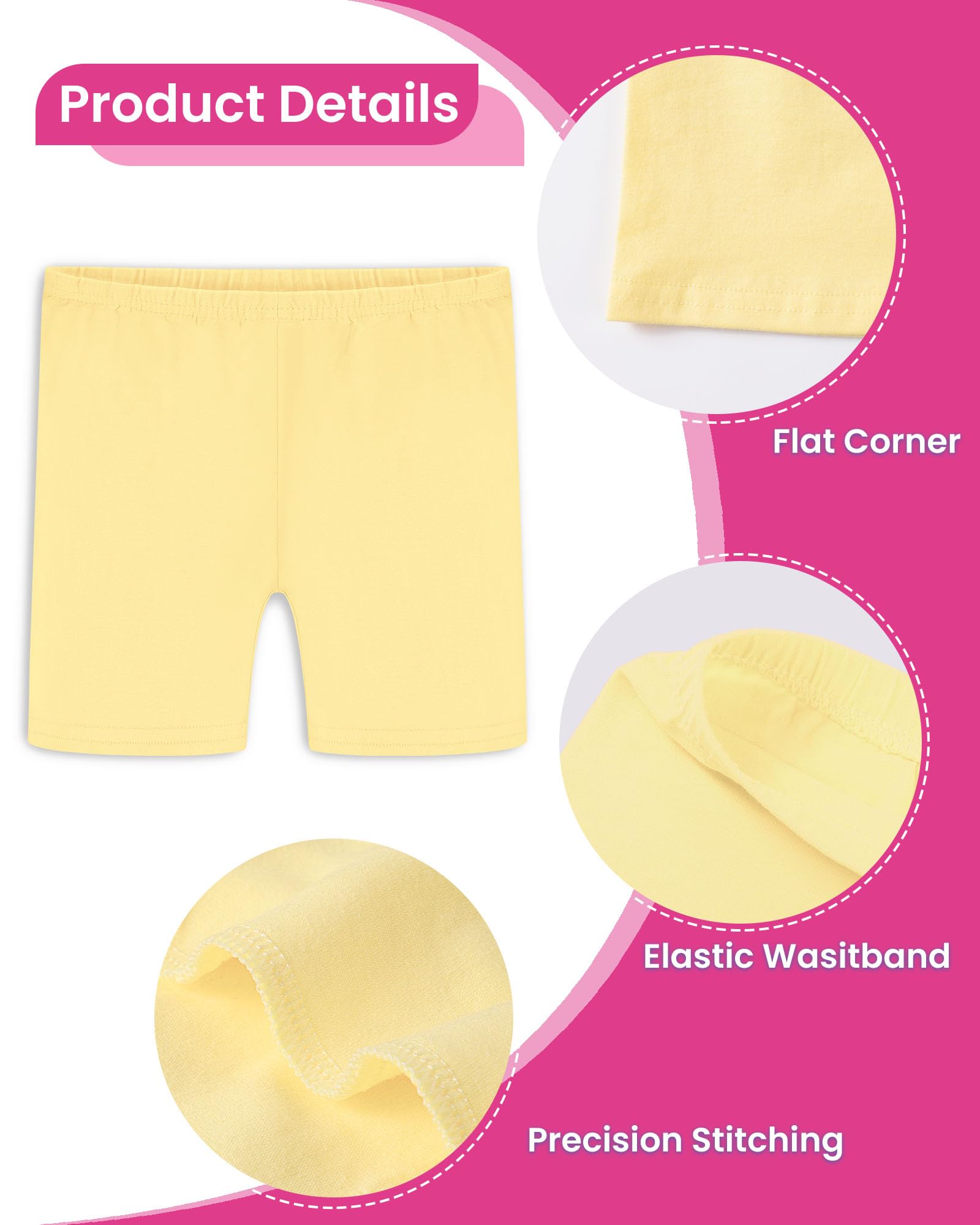 Auranso Radlerhose Mädchen Kinder Baumwolle Kurze Hose Shorts Leggings Unterhosen 6 Paar 5-14 Jahre Mehrfarbig 3 7-8 Jahre