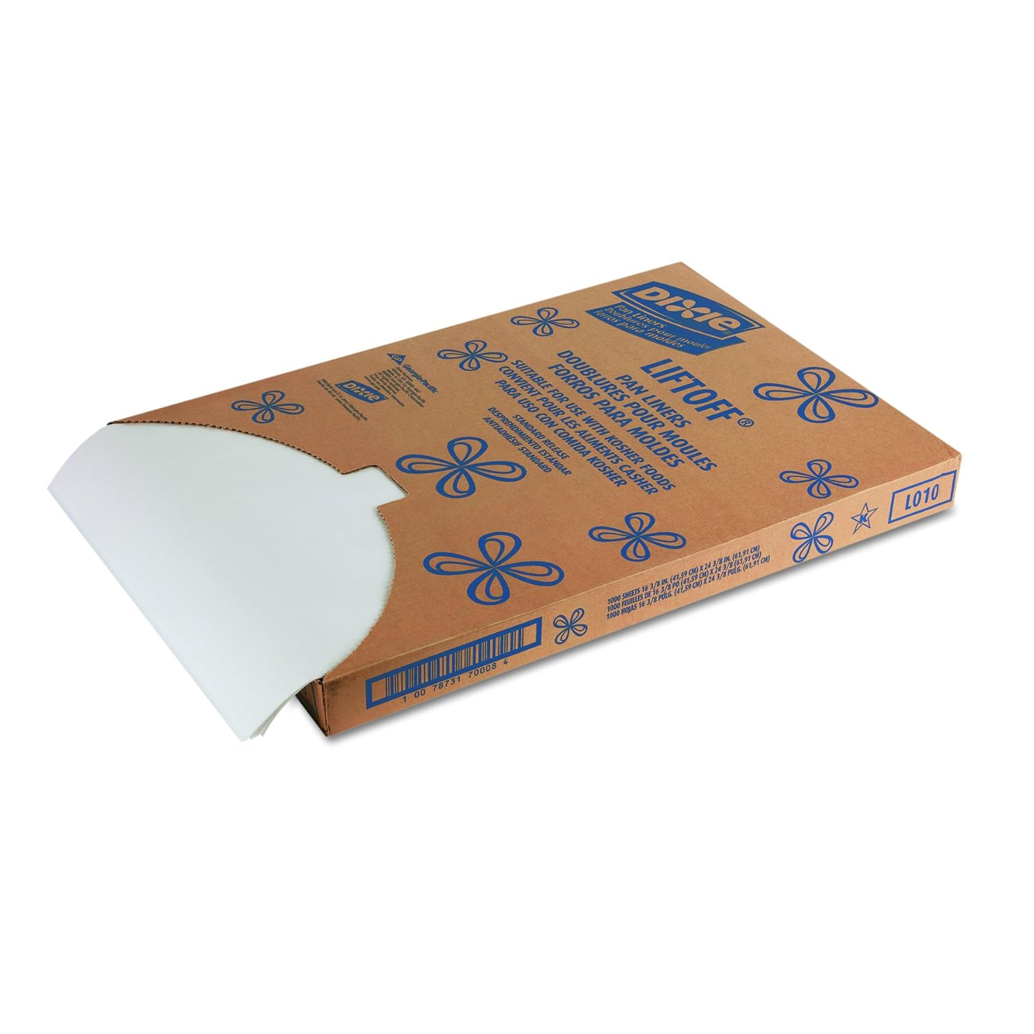 Dixie Grease-Proof Non-Stick Pan Liner by GP PRO (Georgia-Pacific); White; LO10; 24.375'' Length x 16.375" Width; (Case of 1;000)