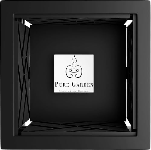 Miniatura 31 de Pure Garden - Maceta con diseño de celosía, maceta decorativa cuadrada de 14.75 pulgadas para flores o plantas al aire libre, porche delantero