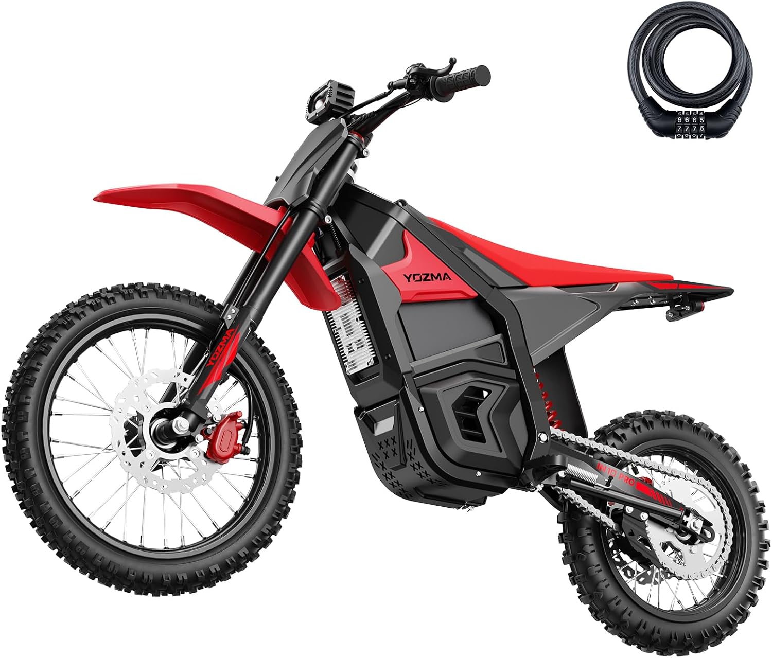 Yozma IN10 Pro Electric Dirt Bike, 5500 Peak Mid- Drive Motor, 50 Mph Max Speed Ebike, 60V 27AH Bttery with 60 Miles Max