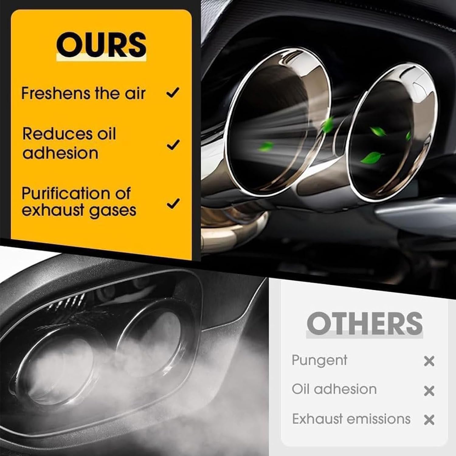 Instant Car Exhaust Handy Cleaner, Catalytic Converter & Fuel System Cleaner, Exhaust Pipe Carbon Removal Engine Carbon Cleaners, 120ML for All Vehicles (5 Pcs)