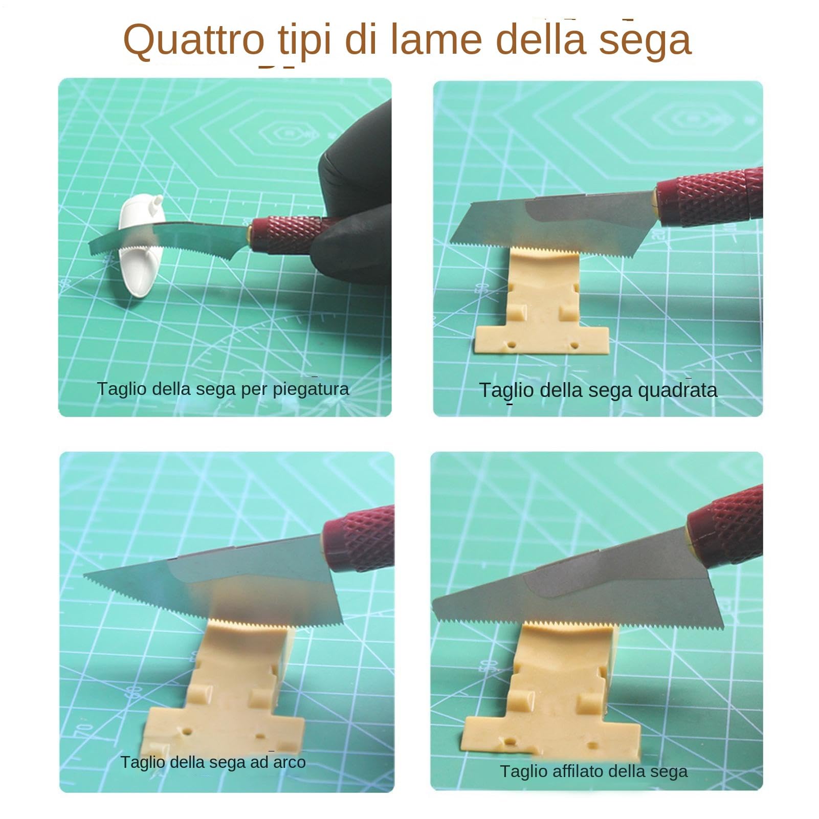 Kit di Seghetti da Modellismo di Precisione | 4 Utensili Mini per Taglio, Intaglio e Rifinitura | Per Legno, e Hobby Fai da Te | Ideale per Lavori di Dettaglio e Precisione
