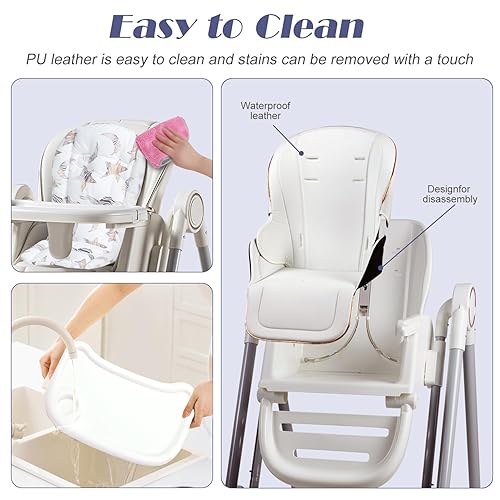 Miniatura 3 de Columpios para silla alta 5 en 1 para bebés, mecedora plegable, ajuste de altura de 8 niveles, columpios de bebé para bebés de 6 a 36 meses, cojín