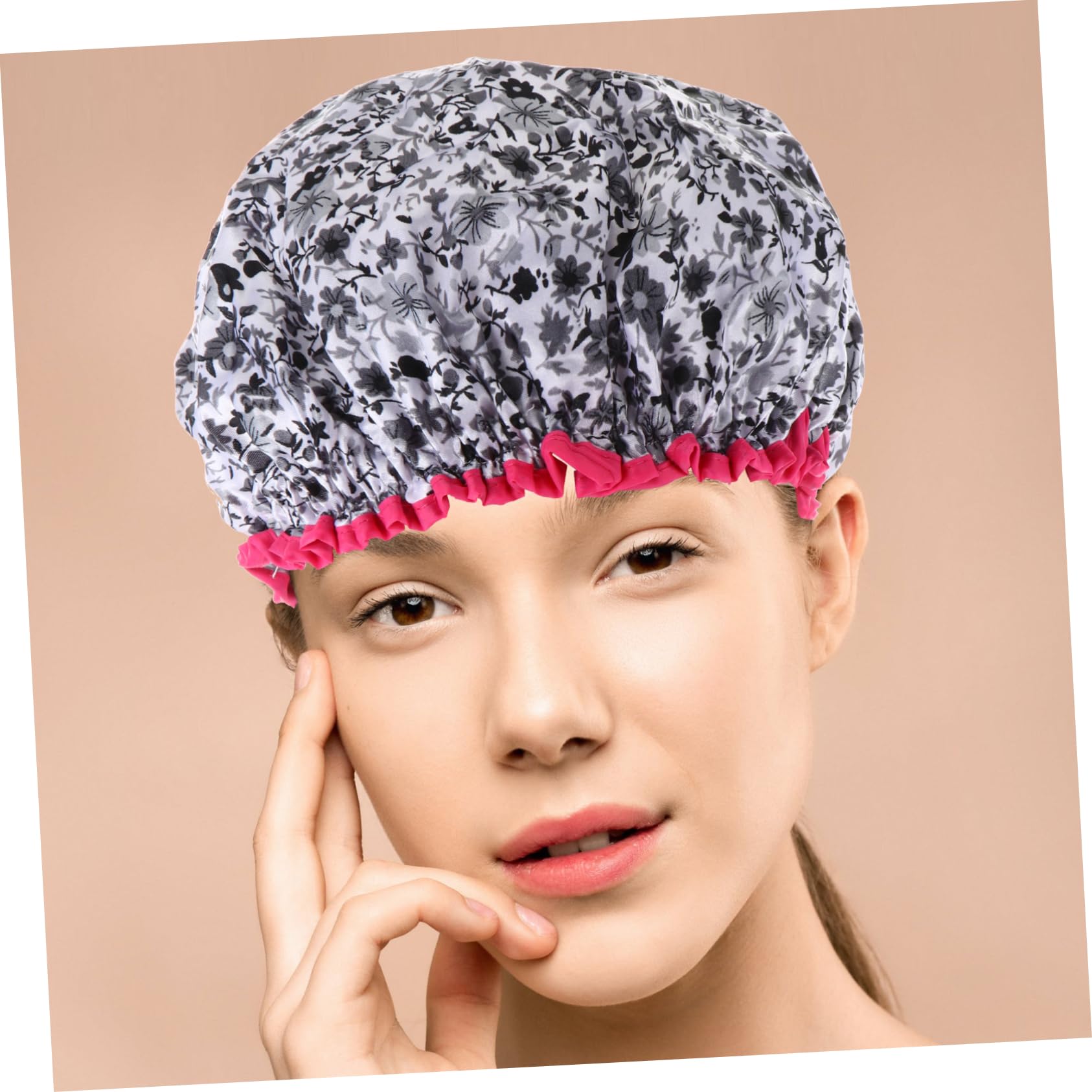 Beaupretty 6piezas Gorro Doble Para Pack De Sombreros Para Mujeres Diseño Impreso Para Cuidado Facial Baños y Limpieza Del Hogar