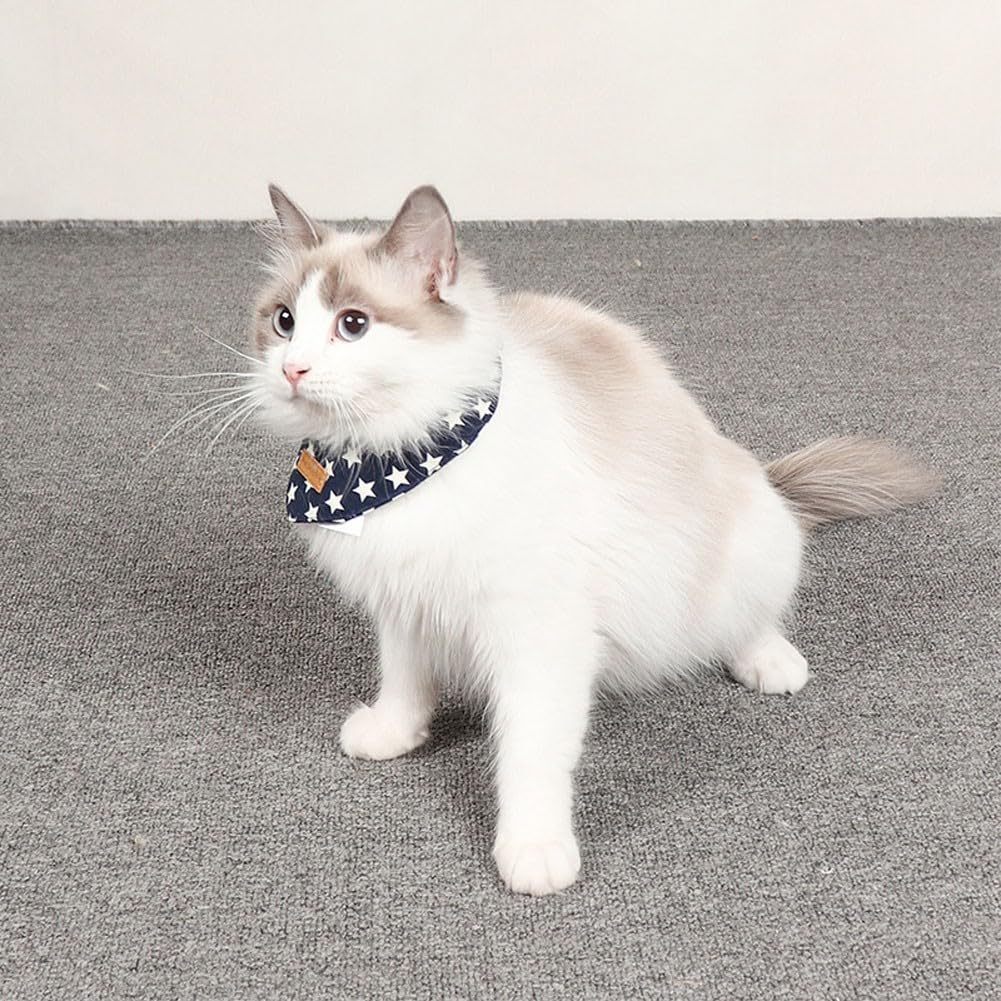 Bandana di Gatto con Motivo di Stelle Sciarpa Triangolare del Cucciolo Collare Regolabile Bavaglino per Cani di Piccola e Gatti