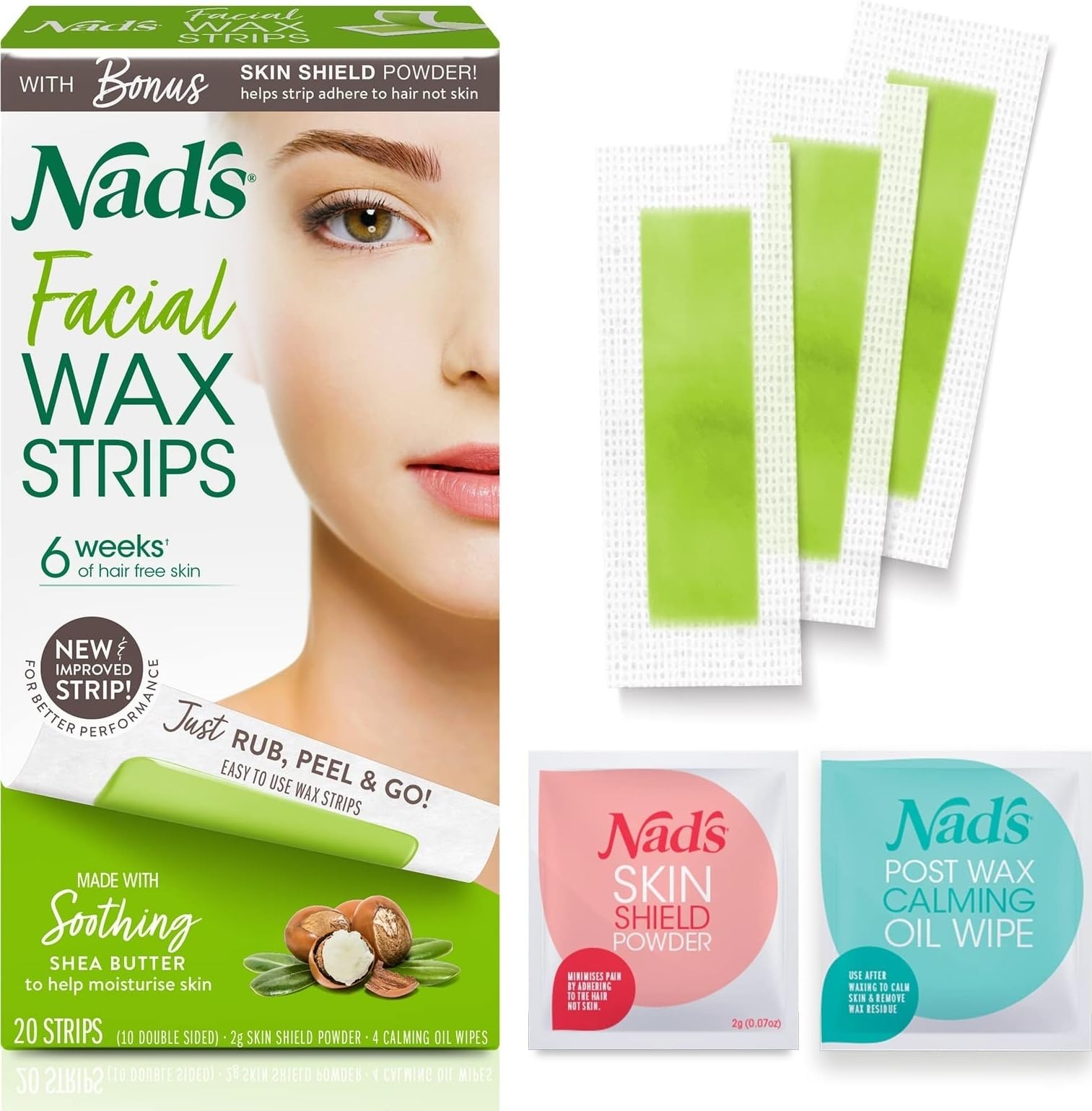 Nads Nad's Facial Wax Strips - 20 Strips
