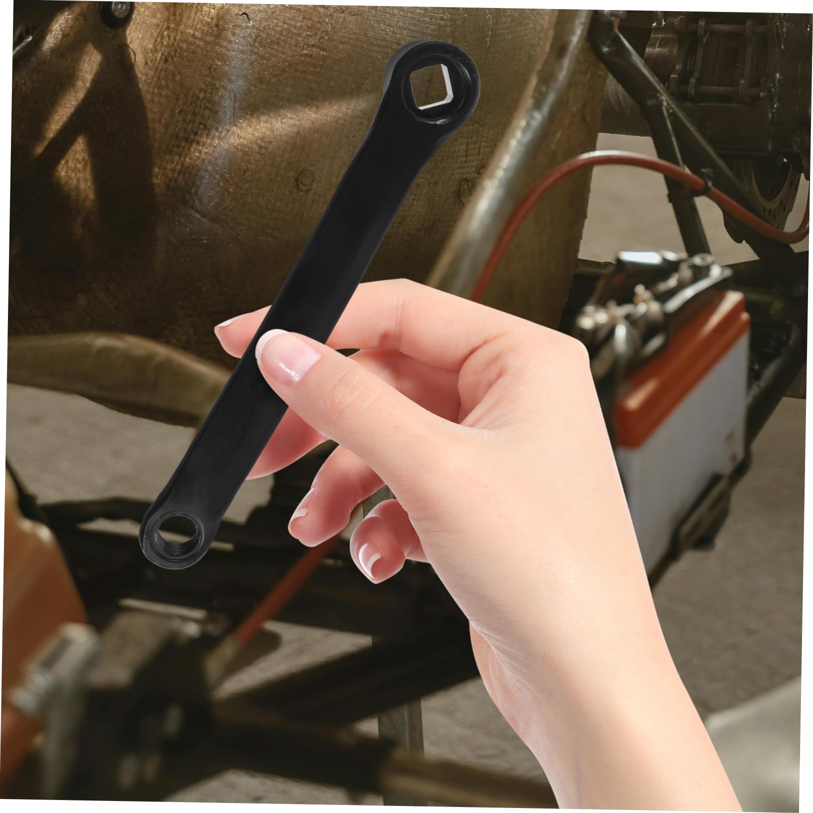 BESPORTBLE Set di Guarnitura Bici in Acciaio Nero Fori di Precisione e Corona Sostituibile, Accessorio Robusto per Riparazione e Manutenzione Bike