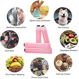 TOURIT Ice Packs for Coolers Reusable Long Lasting Freezer Packs for Lunch Bags/Boxes, Cooler Backpack, Camping, Beach, Picnics, Fishing and More (Set of 4, Red)