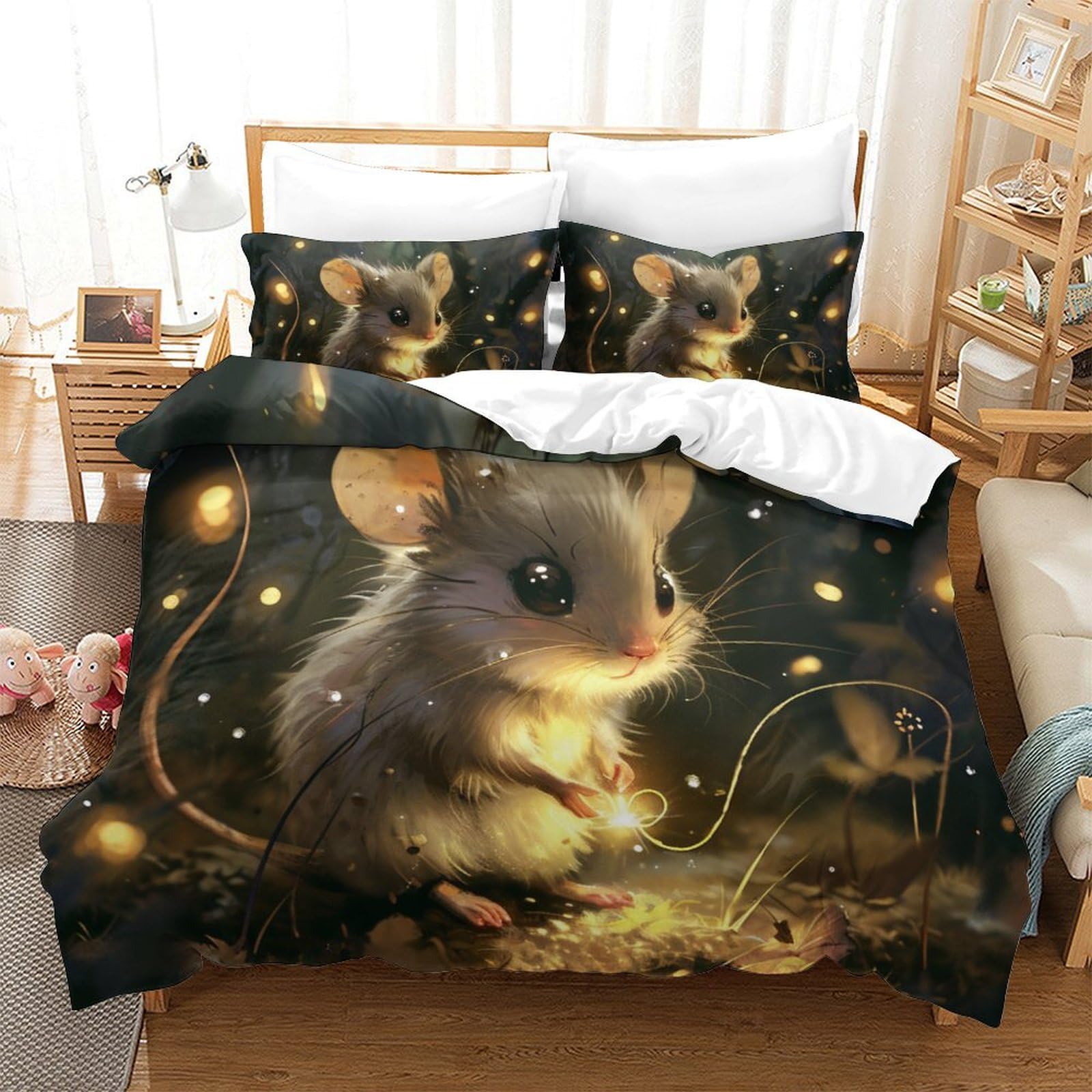 Parure de lit souris microfibre super douce 260x220cm haut de gamme