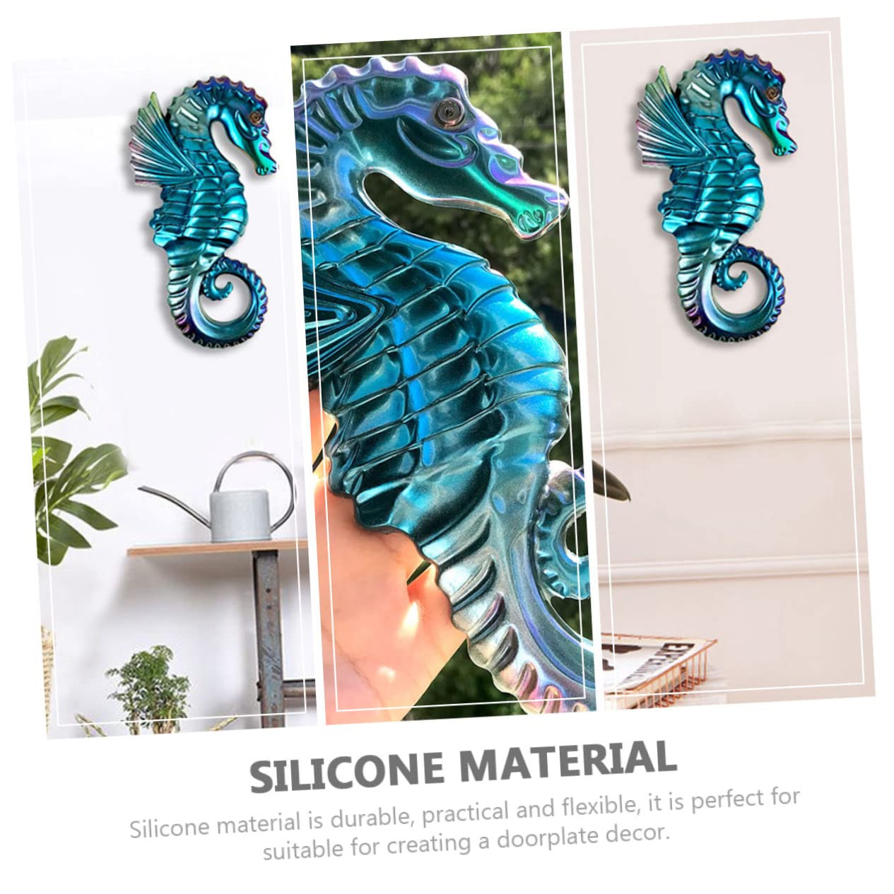 NUOBESTY 5pezzi Mold Silicone Per Decorazioni Di Mare Forma Di Cavalluccio Marino Stampo Per Creazioni Artigianali Epoxy Flessibile e Facile Da Estrarre Per Decorazioni Da Parete