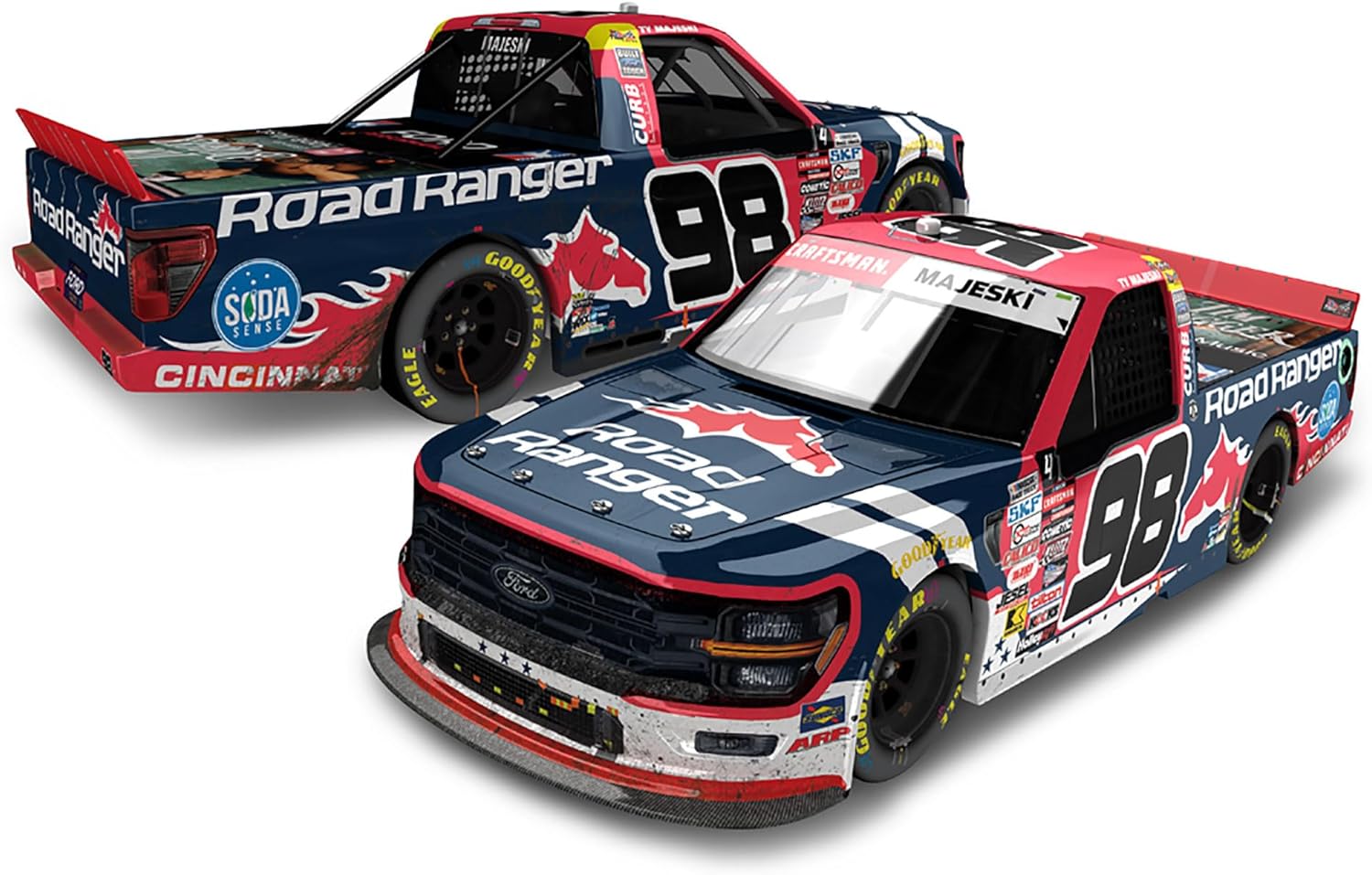 Ty Majeski 2024 Road Ranger – Phoenix Win – Champ #98 Ford – 1:24 Scale NASCAR Craftsman Truck Series ARC Diecast by Lionel Racing