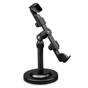 LyxPro Cell Phone Tablet Stand Holder clip on Grip For Table Or Desk Adjustable 360 Degree Rotating Swivel
