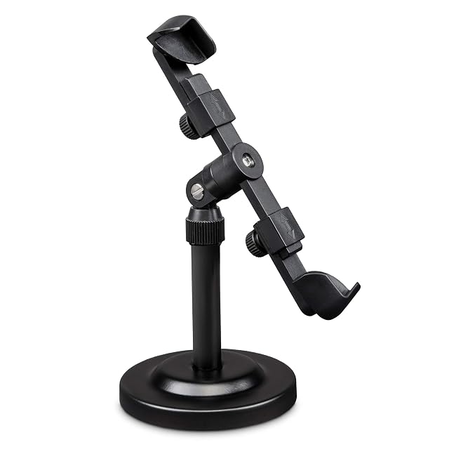 LyxPro Cell Phone Tablet Stand Holder clip on Grip For Table Or Desk Adjustable 360 Degree Rotating Swivel