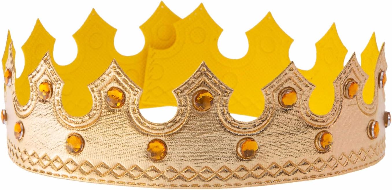 ALVOGIMOR Golden King Crown,Prince Gold King Crown Birthday Hat for Themed Royal Party Photo Props,Halloween Costume Headwear
