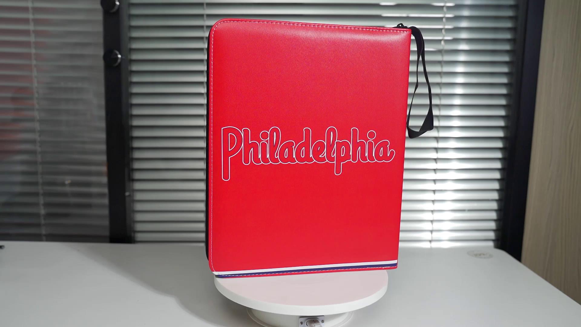 phillies baseball card binder Baseball Card Binder with Sleeves 900 Pocket, Philadelphia Baseball Trading  Card Holder Baseball Collector Album Sports Trading Card 3 Ring Binder  Storage Book Folder Case : Office Products main image 0