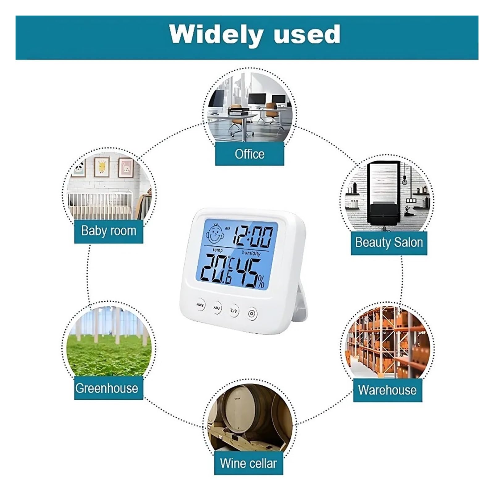 Medidor Digital de Temperatura y Humedad LCD, retroiluminación, higrómetro electrónico para Interiores, termómetro, estación meteorológica, habitación de bebé