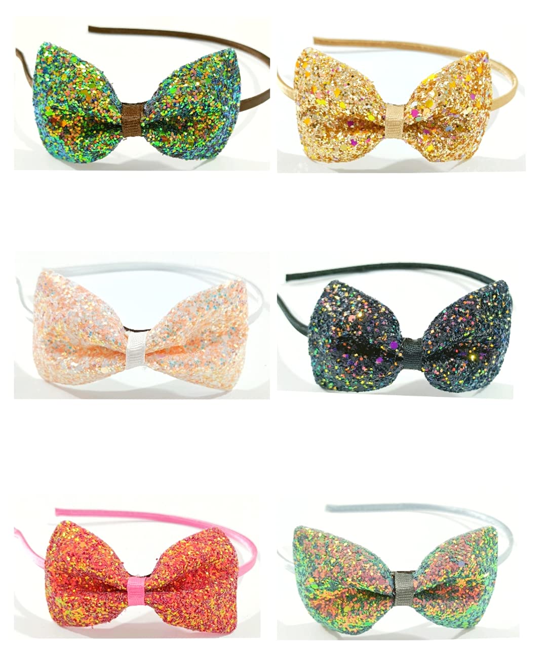 HOMEMATES Bow Hairband Shiny Bow Knot Teeth Plastic Hairband for Kids Girl Glitter Bow Headbands Sequin Hairbands for Kids Teens Toddlers Childrens Hair Accessories (Pack Of 6) (B097DFDPP9) Amazon Price History, Amazon Price Tracker