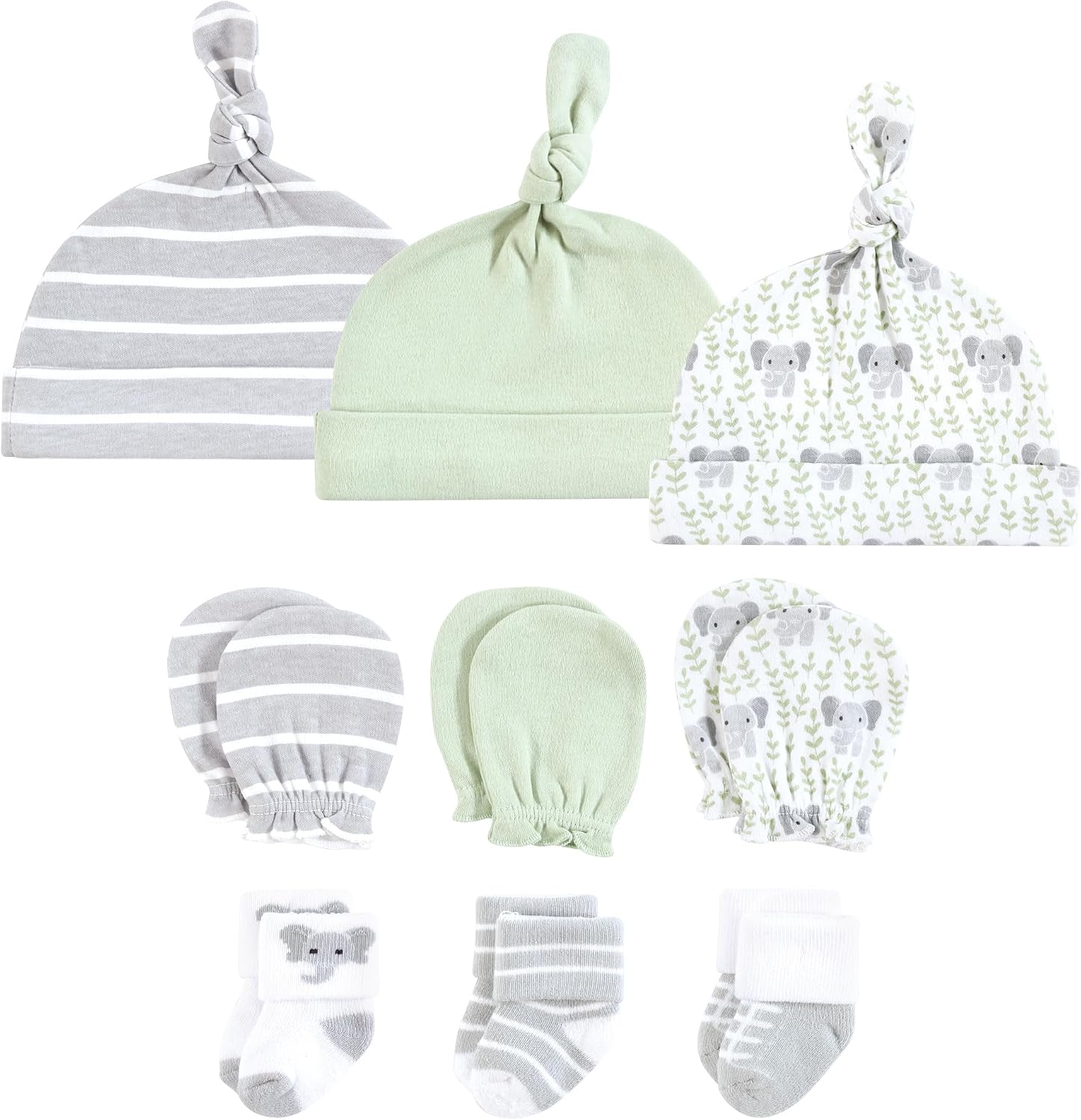 Hudson Baby Unisex Baby Caps, Mittens and Socks Set
