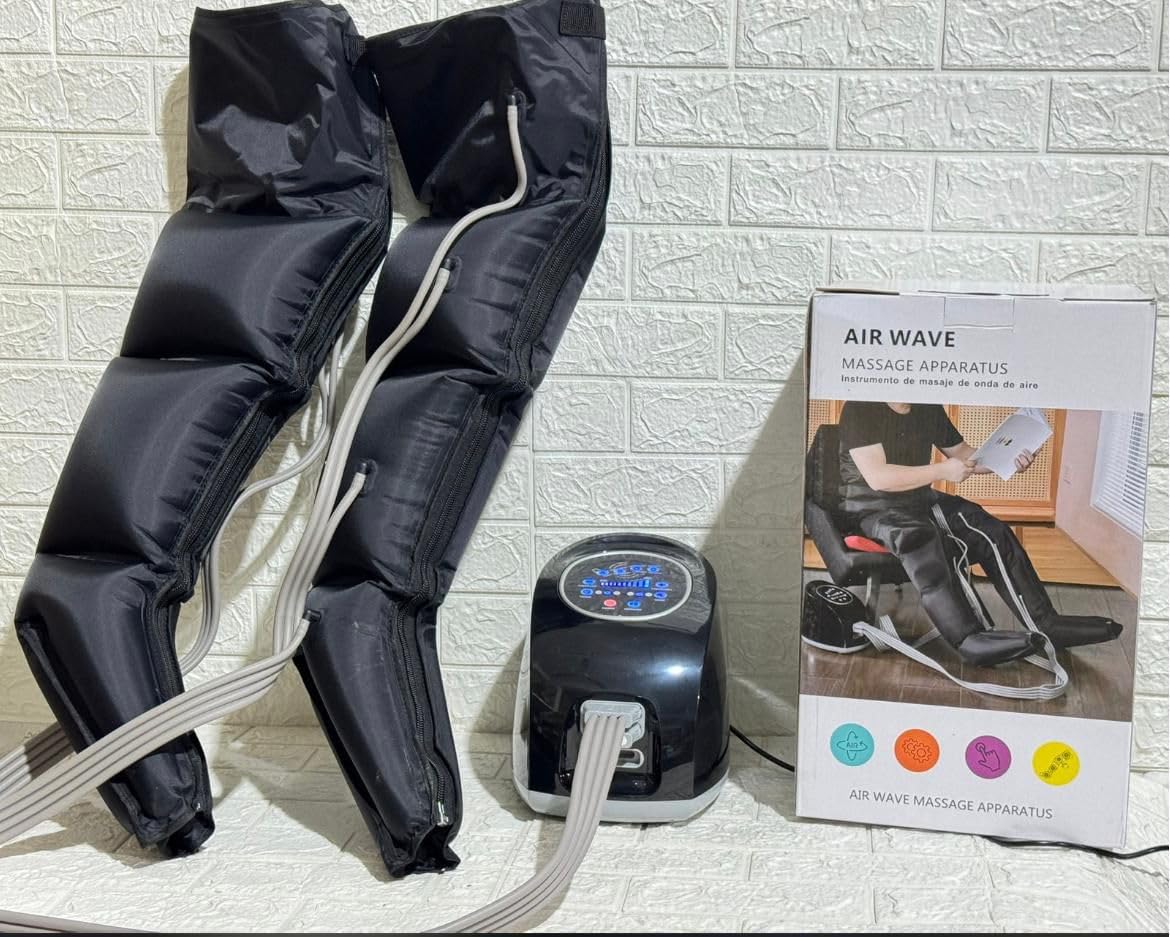 Air Compression Leg Massager with DVT Device, Pneumatic Compression Therapy System for Lymphatic Drainage, Foot and Leg Physiotherapy Rehabilitation, (4 Chamber Leg Only)