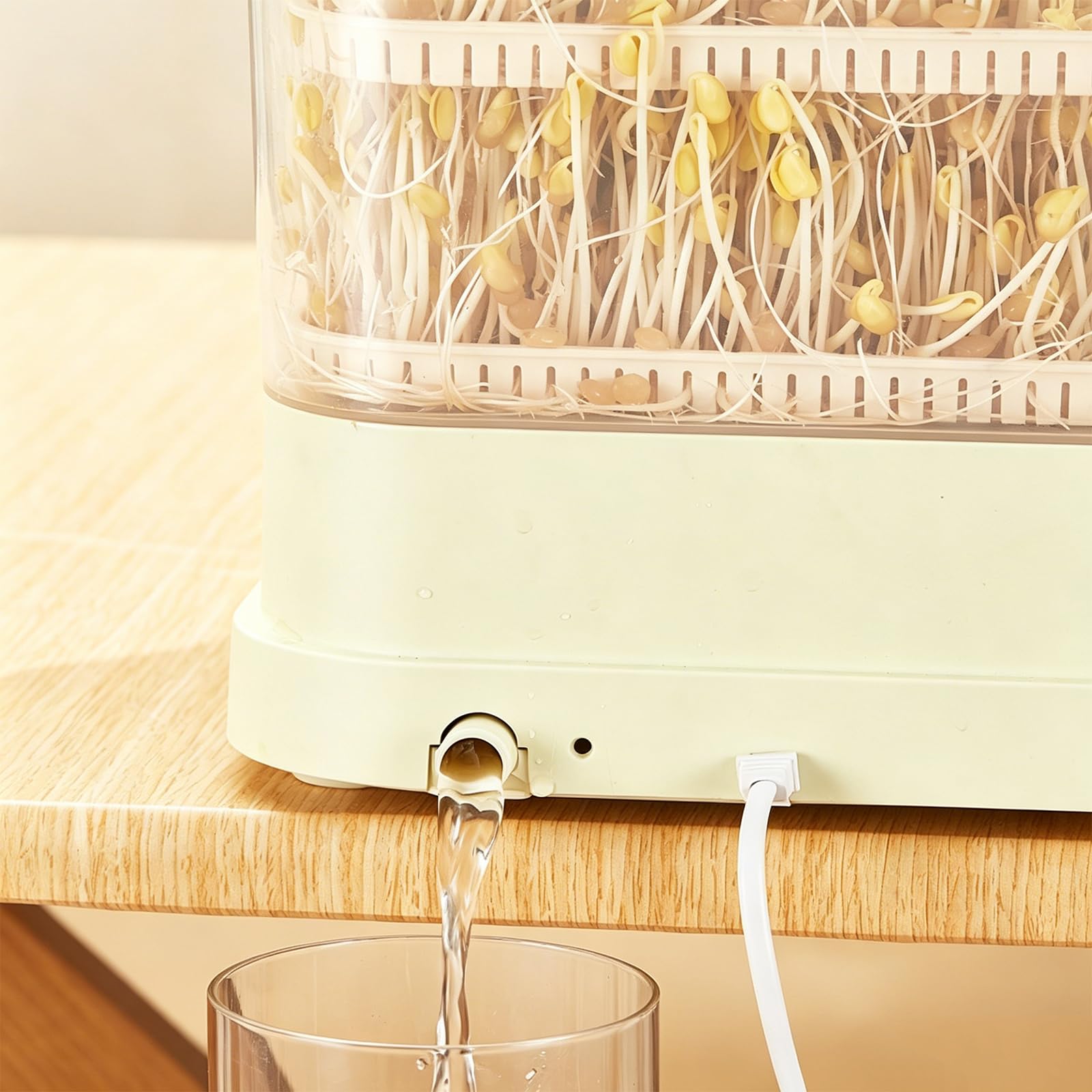Germoir Automatique - 3 Niveaux, Grande Capacité, Réservoir Deau De 1,5 L, Kit De Germination pour Radis, Herbe De Blé, Graines Diverses Et Haricots