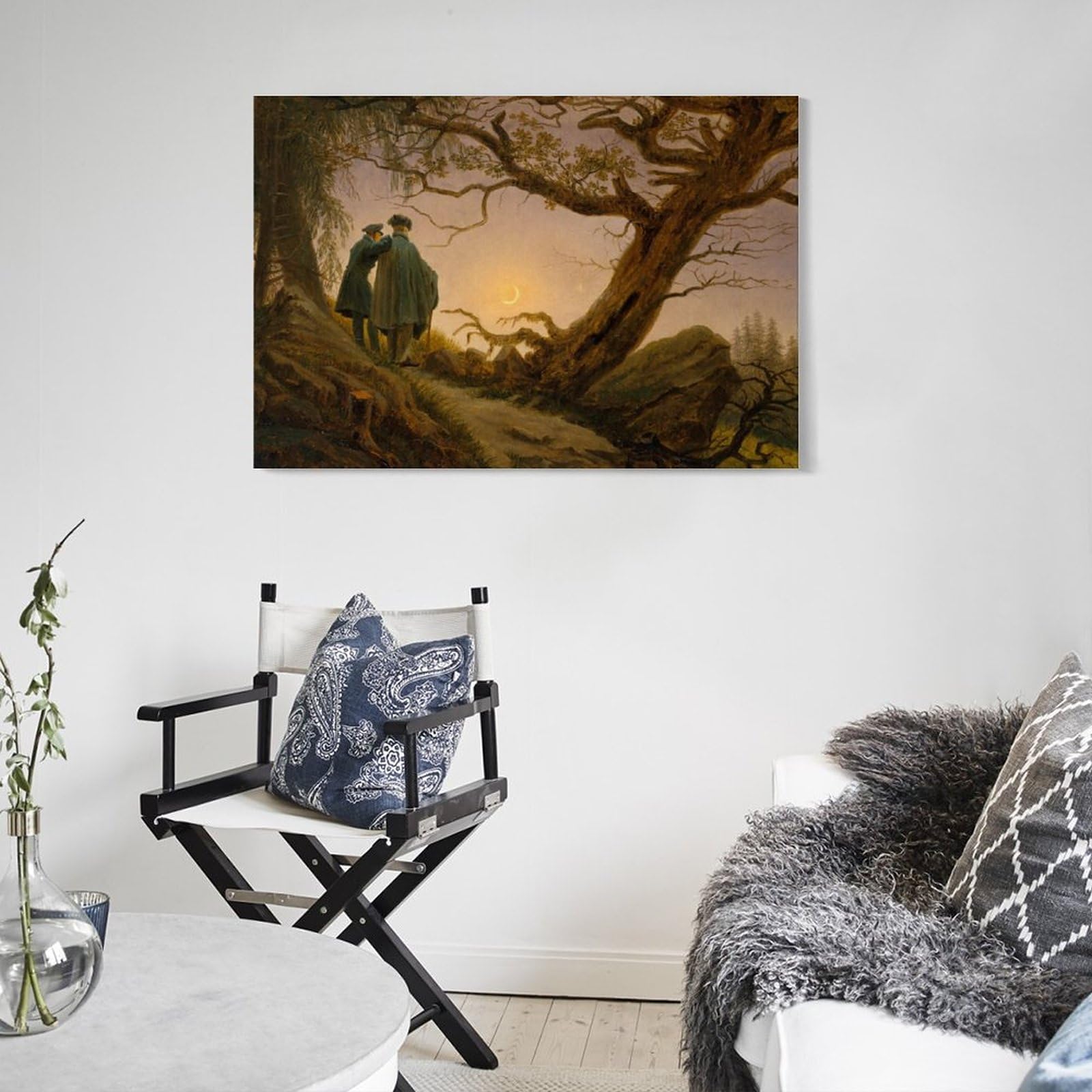 Amazon.co.jp: 「月を眺める二人の男」Caspar David Friedrichカスパー