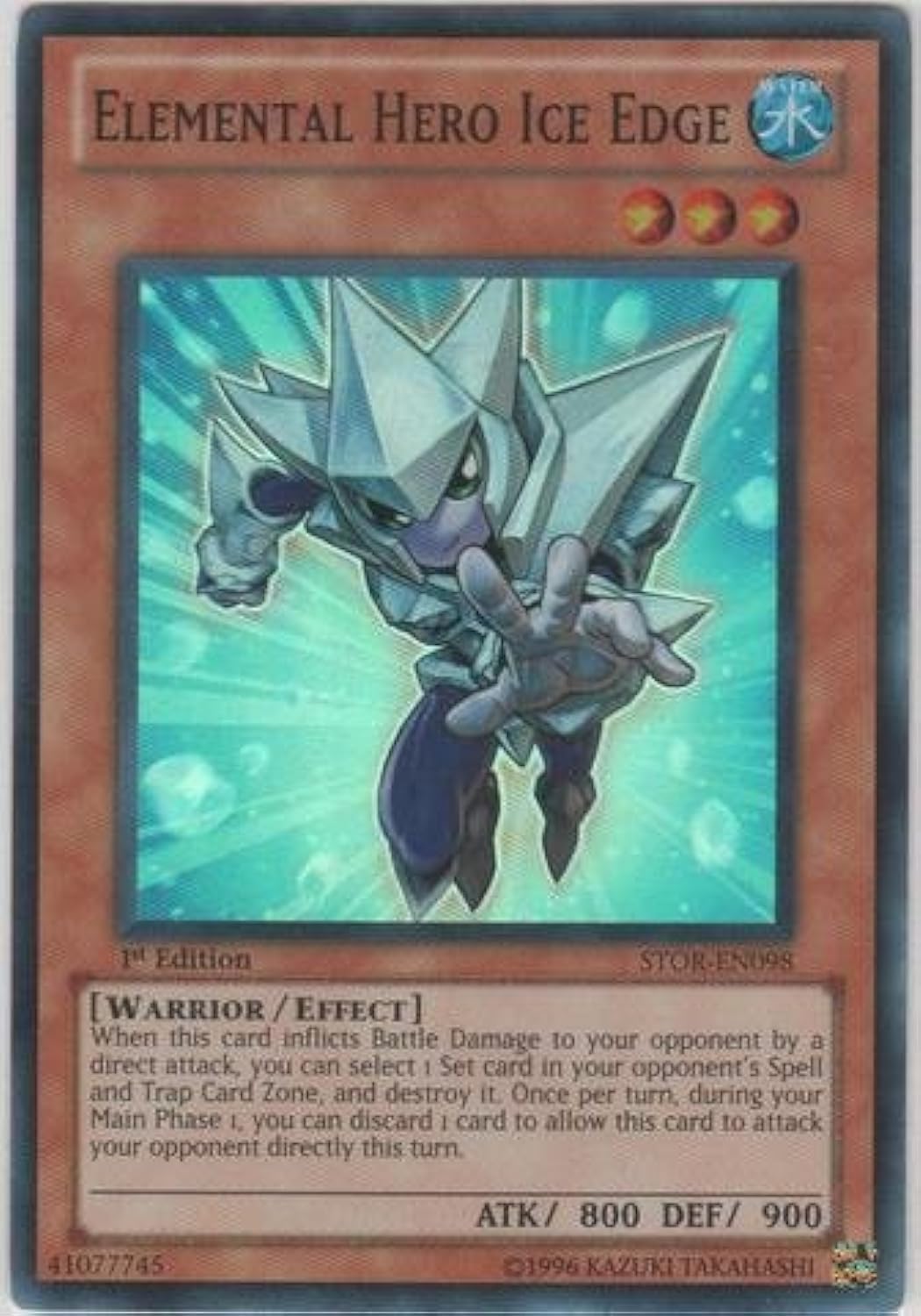 Yu-Gi-Oh! - Elemental Hero Ice Edge (STOR-EN098) - Storm of Ragnarok - 1st Edition - Super Rare